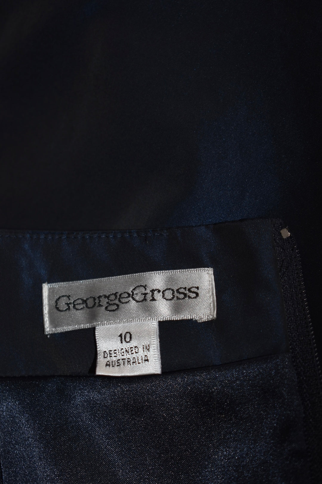 Vintage George Gross Navy Ruffle Hem Skirt