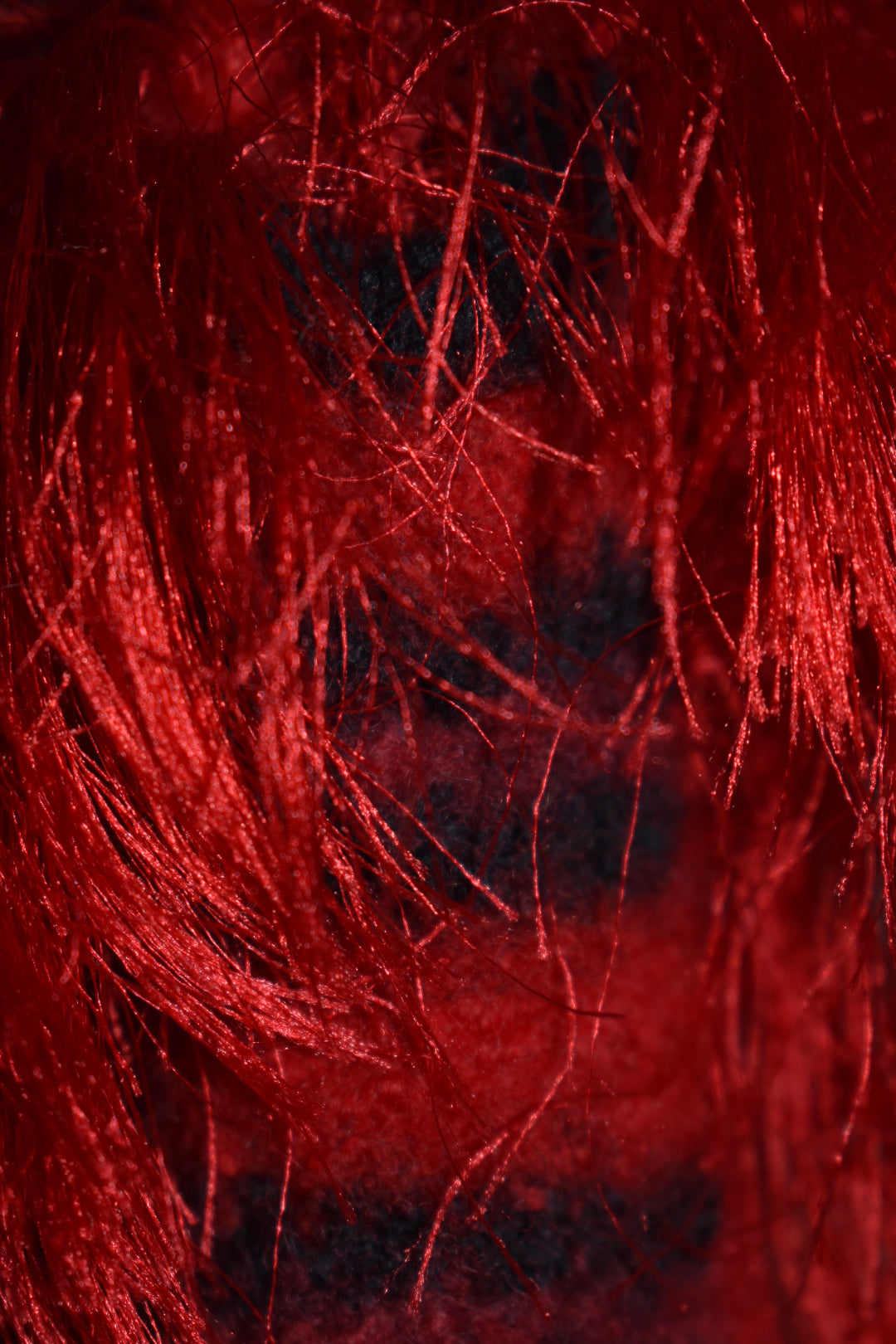 Vintage Y2K Red Felted Wool Fringe Bucket Bag