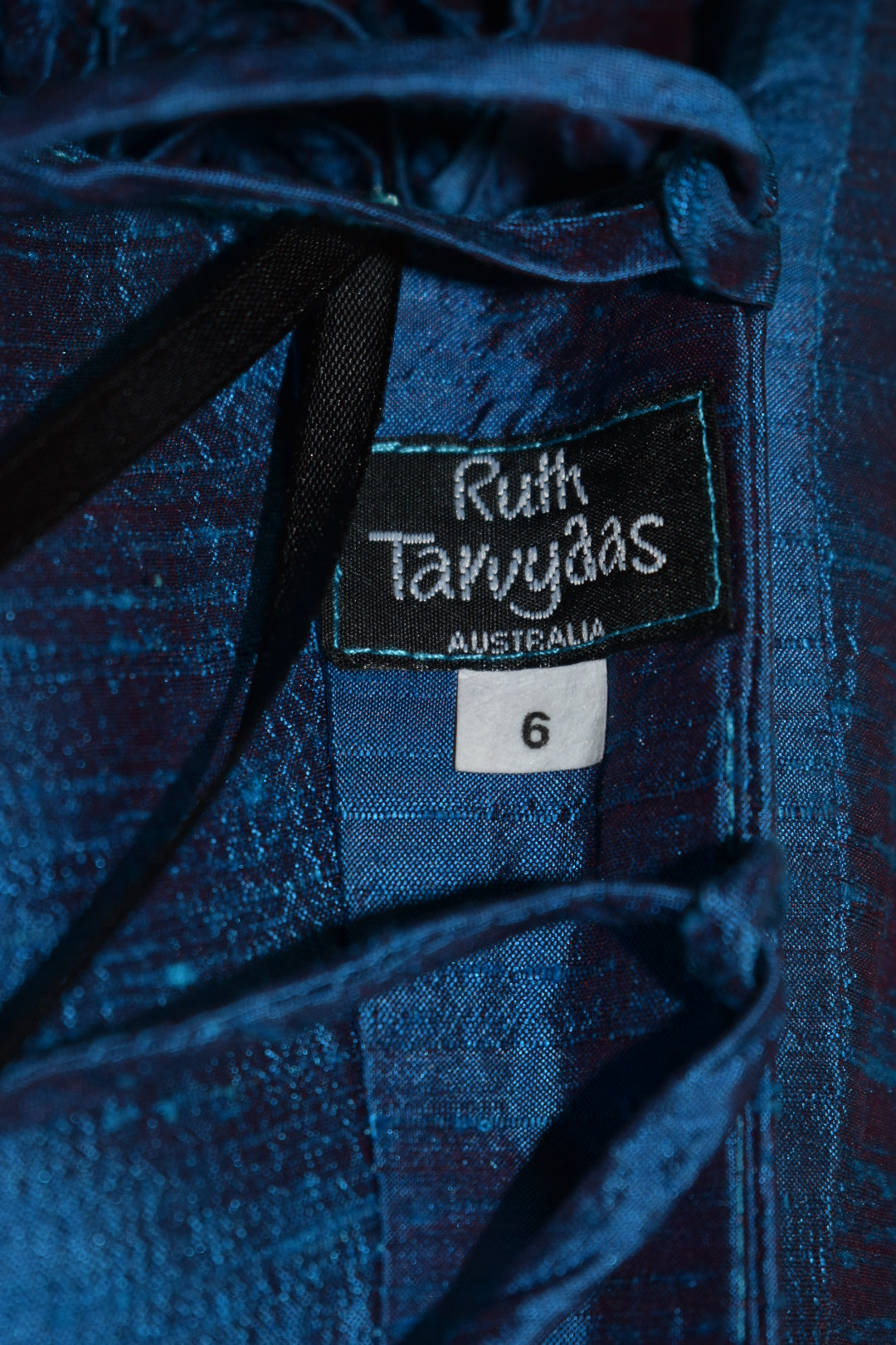 Vintage Ruth Tarvydas Y2K Sapphire Raw Silk Two-Piece Set