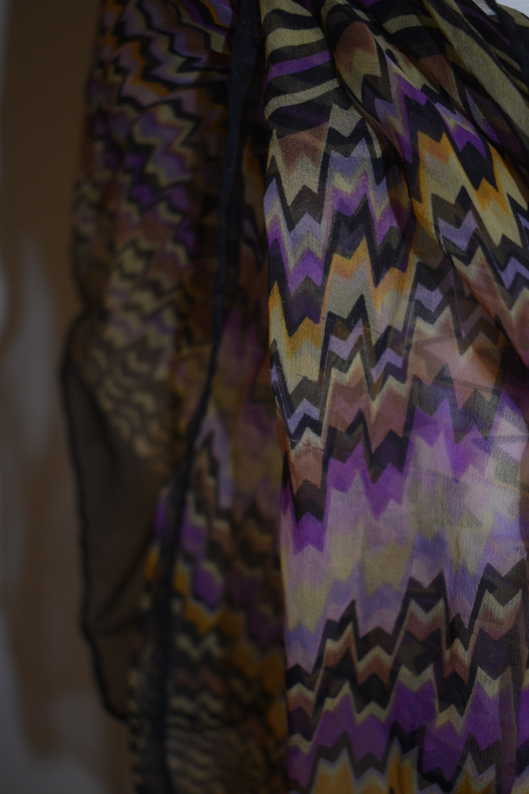 Vintage Missoni Zig Zag Neck Scarf-Tie