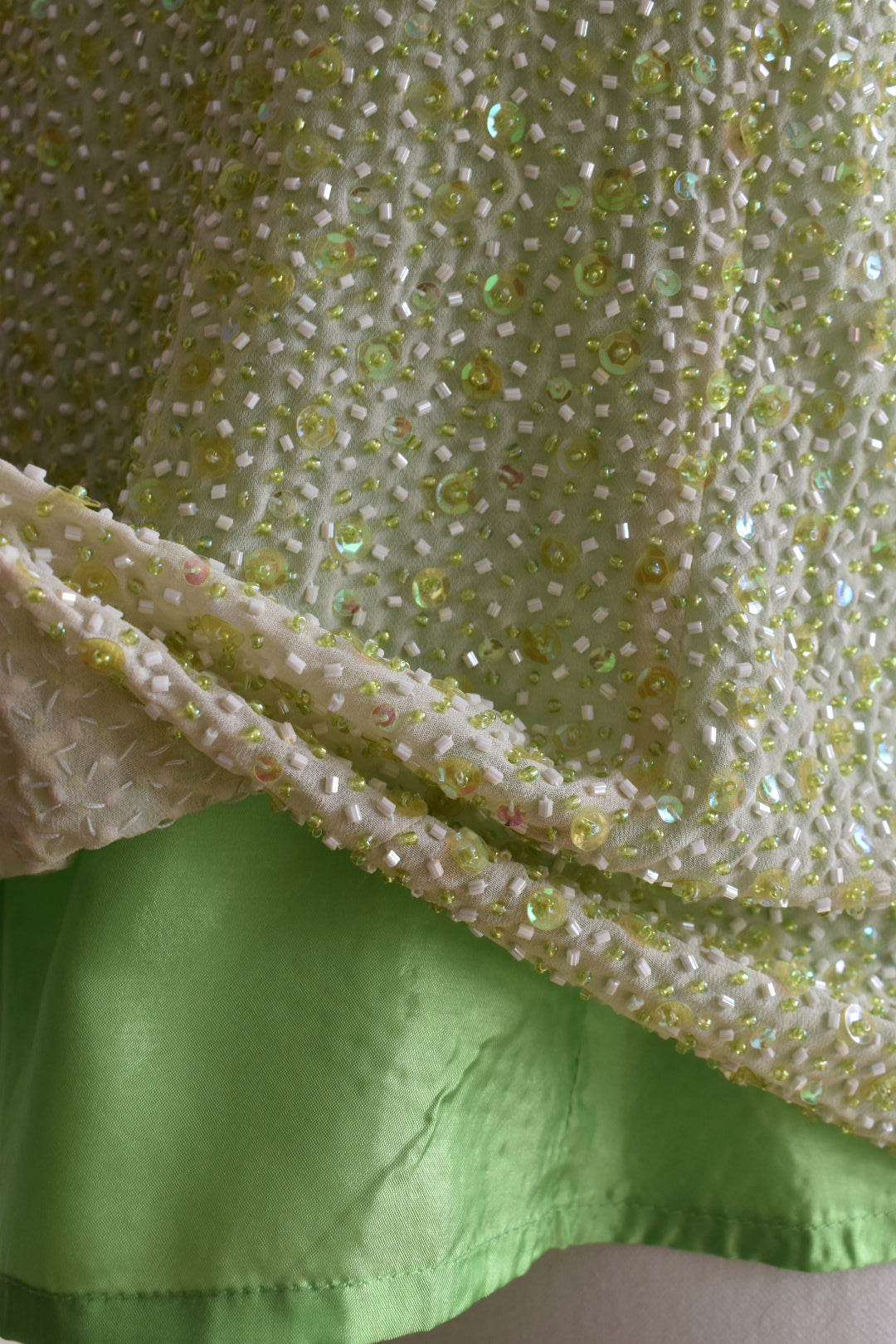 Vintage 2000s Chartreuse Sequin Tank