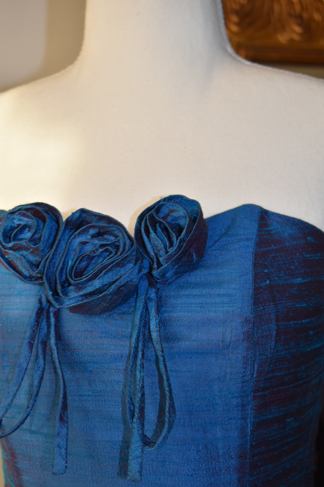 Vintage Ruth Tarvydas Y2K Sapphire Raw Silk Two-Piece Set