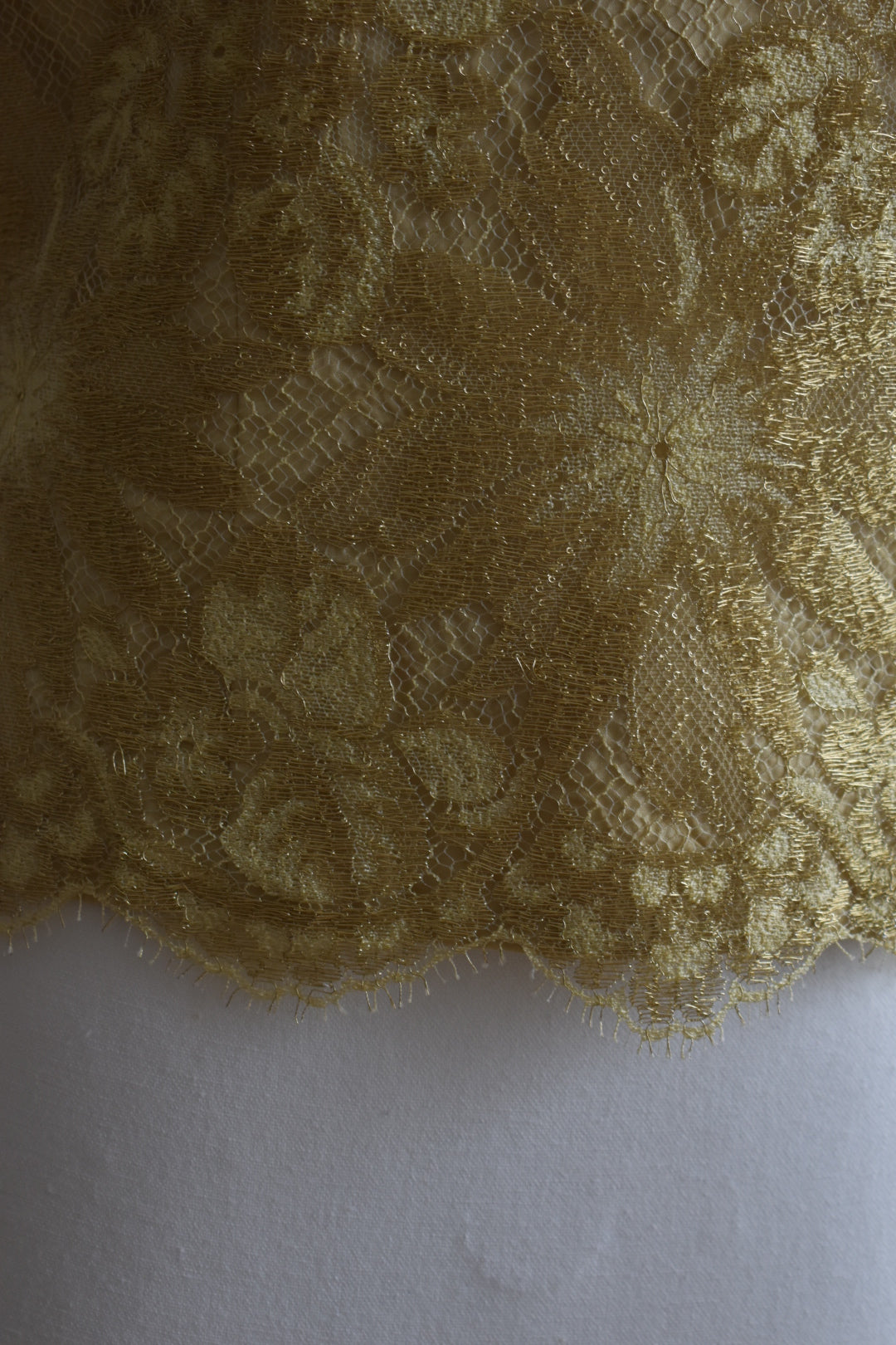 Vintage 1990s Gold Lace Button-Back Top