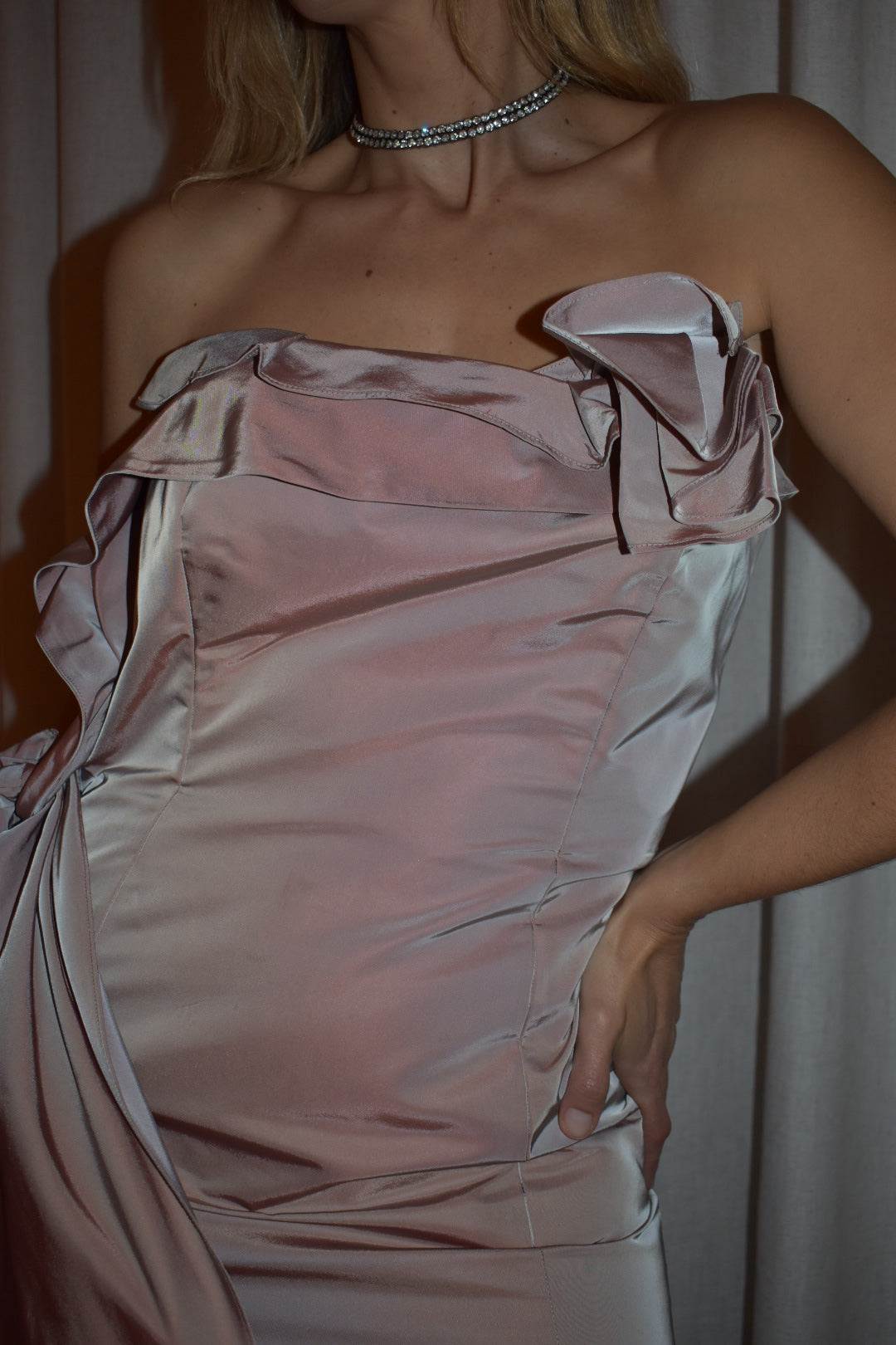 Vintage 2000s George Gross Iridescent Taffeta Gown