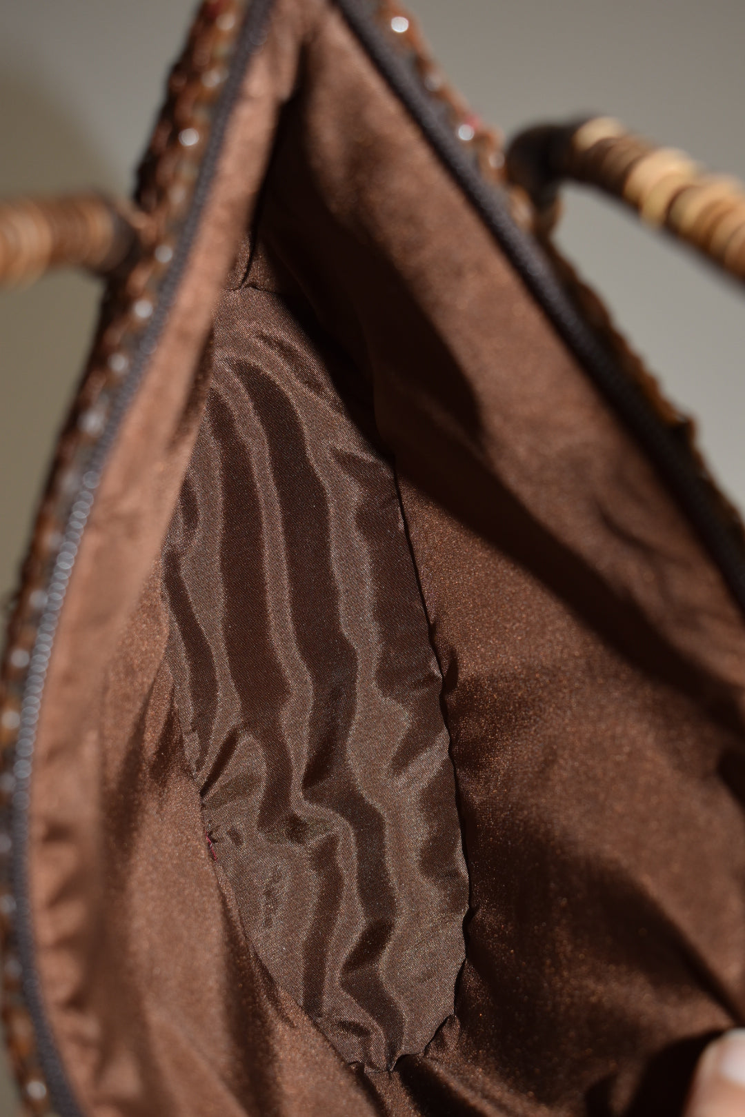 Vintage Y2K Coconut Shell Woven Shoulder Bag
