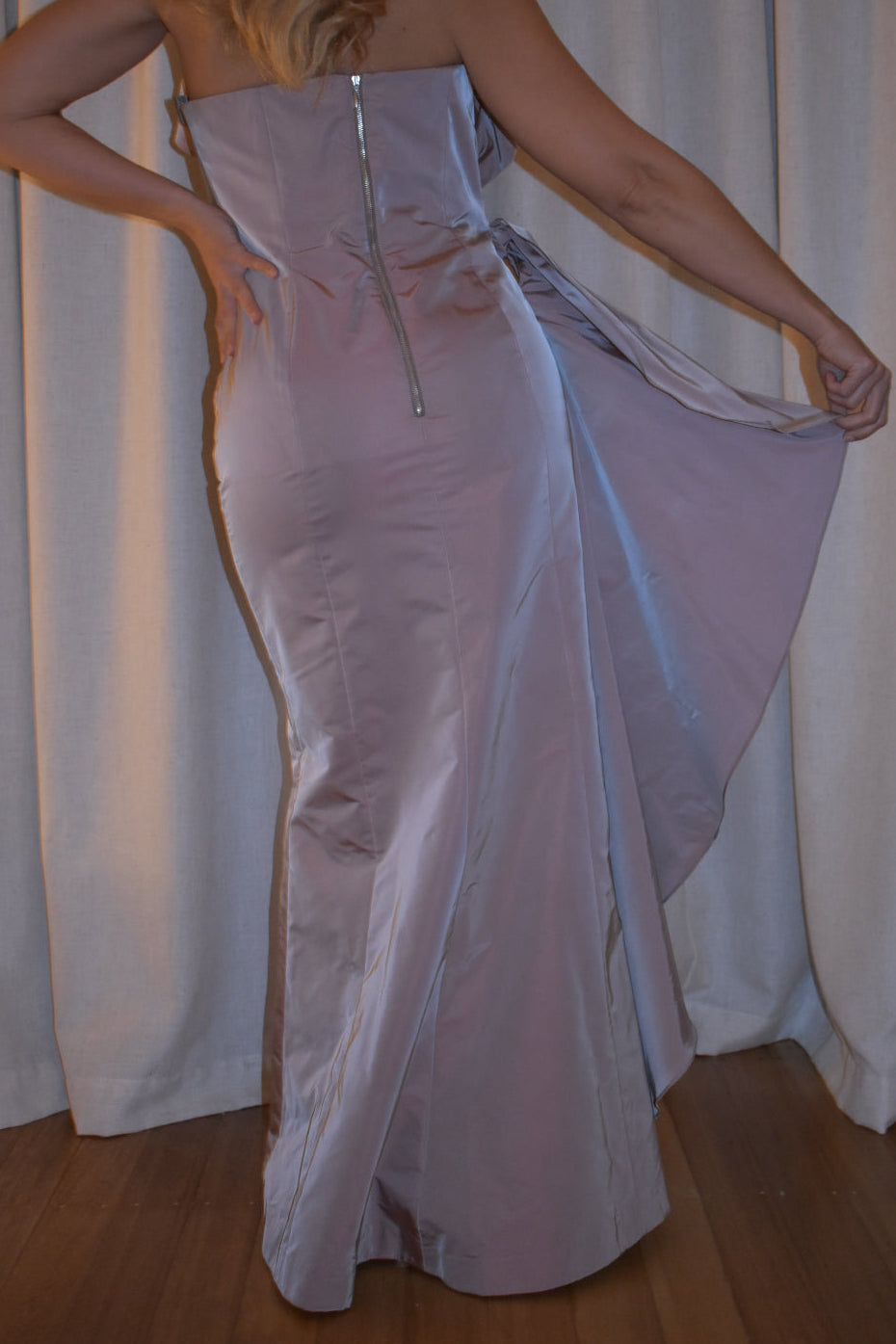 Vintage 2000s George Gross Iridescent Taffeta Gown