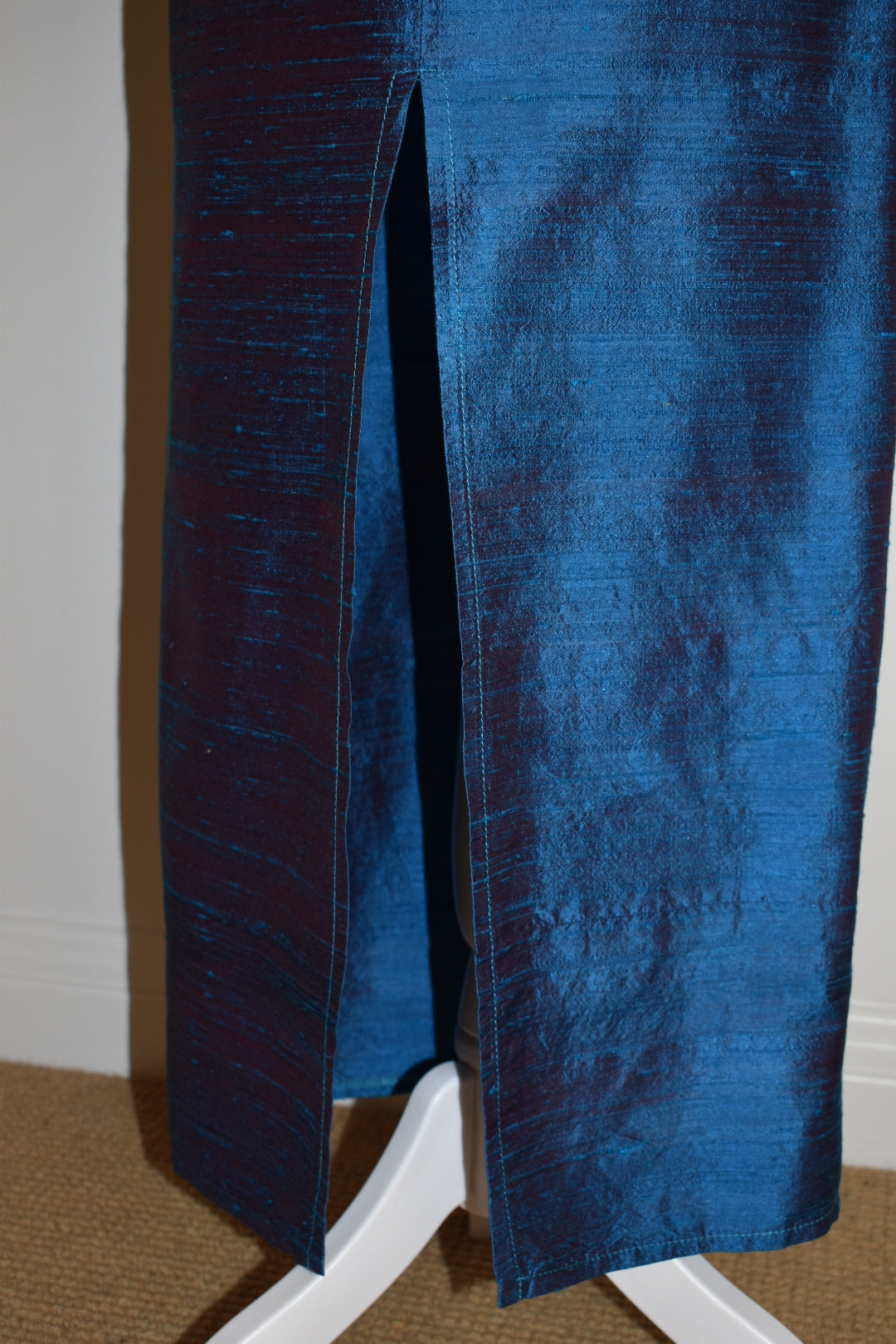 Vintage Ruth Tarvydas Y2K Sapphire Raw Silk Two-Piece Set