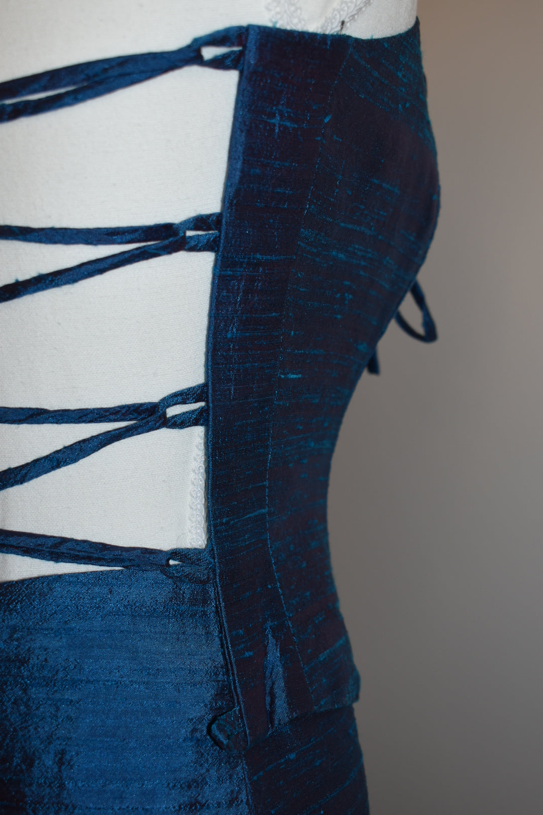 Vintage Ruth Tarvydas Y2K Sapphire Raw Silk Two-Piece Set