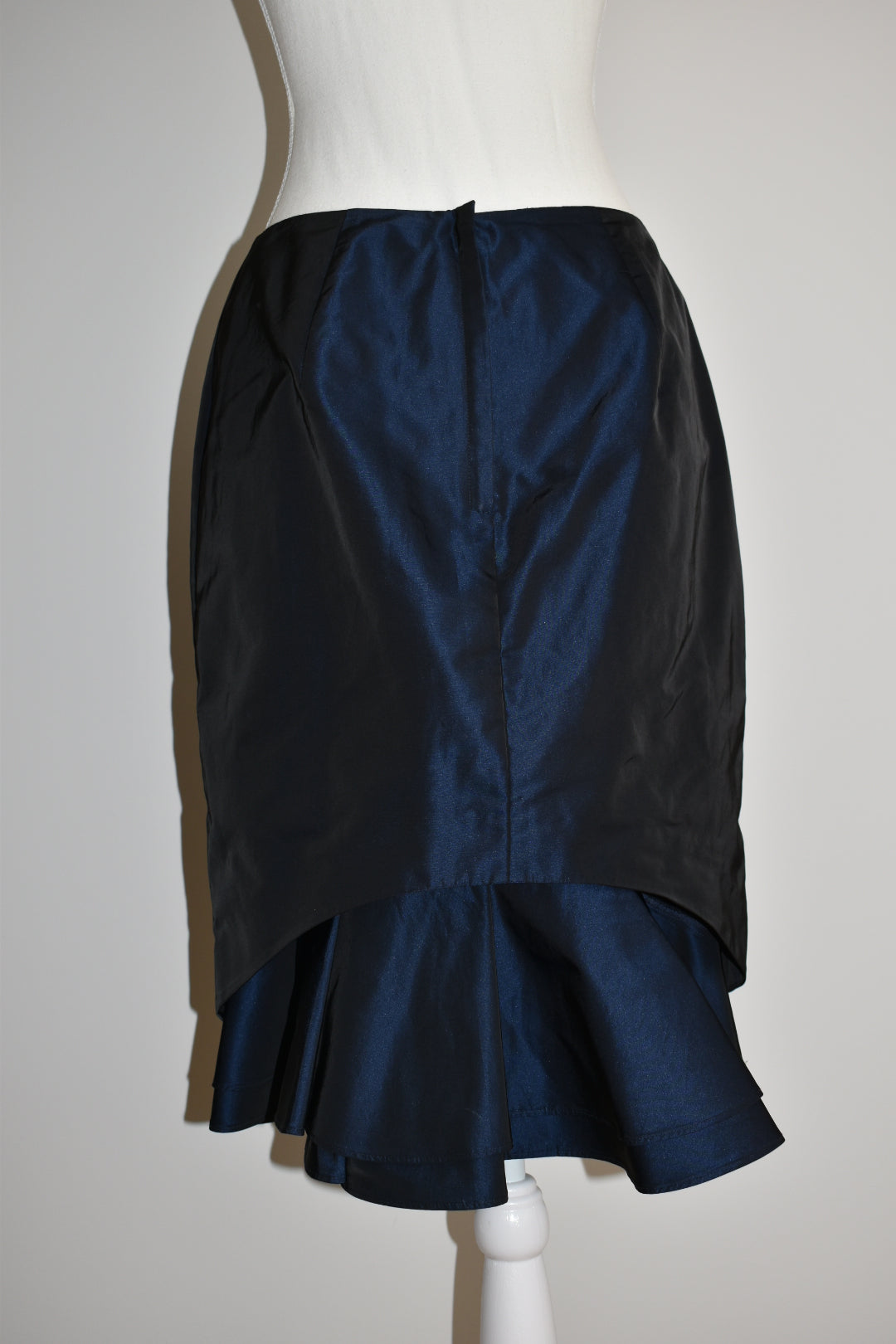 Vintage George Gross Navy Ruffle Hem Skirt