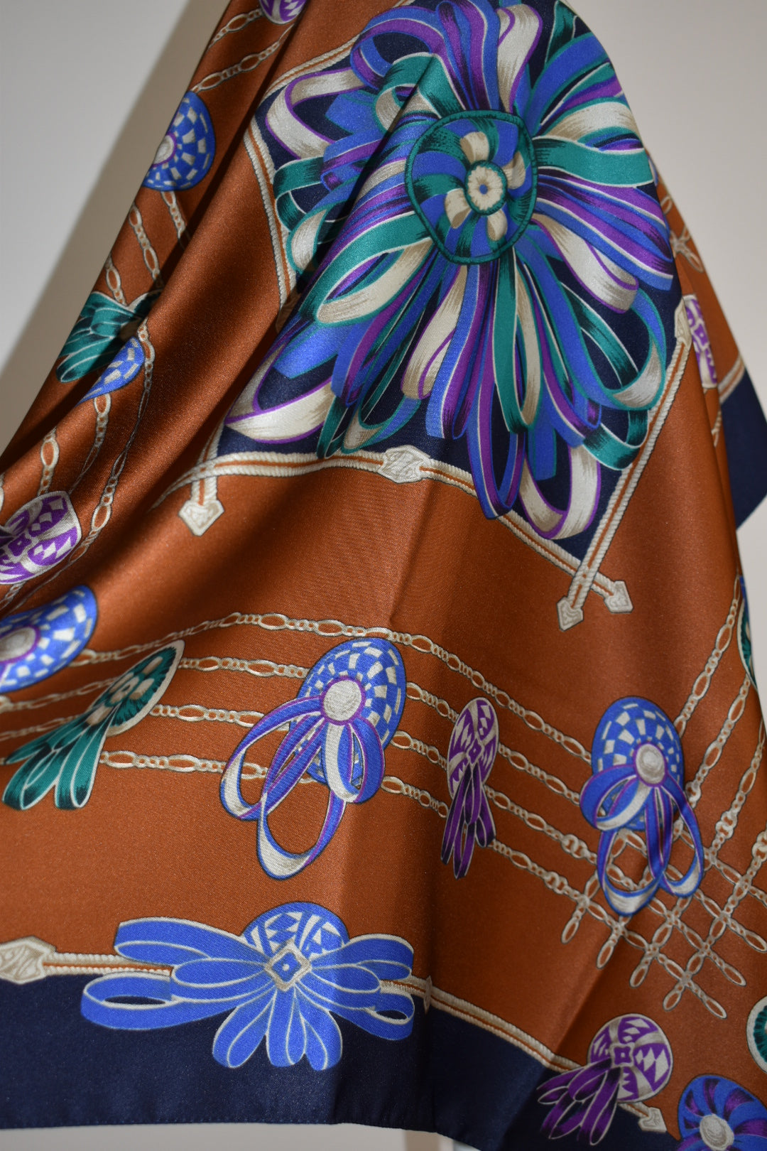 Vintage 1980s Italian Jewel Print Scarf