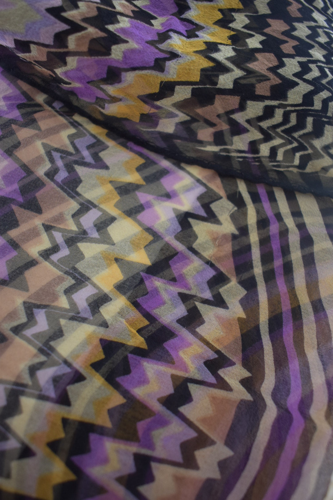 Vintage Missoni Zig Zag Neck Scarf-Tie