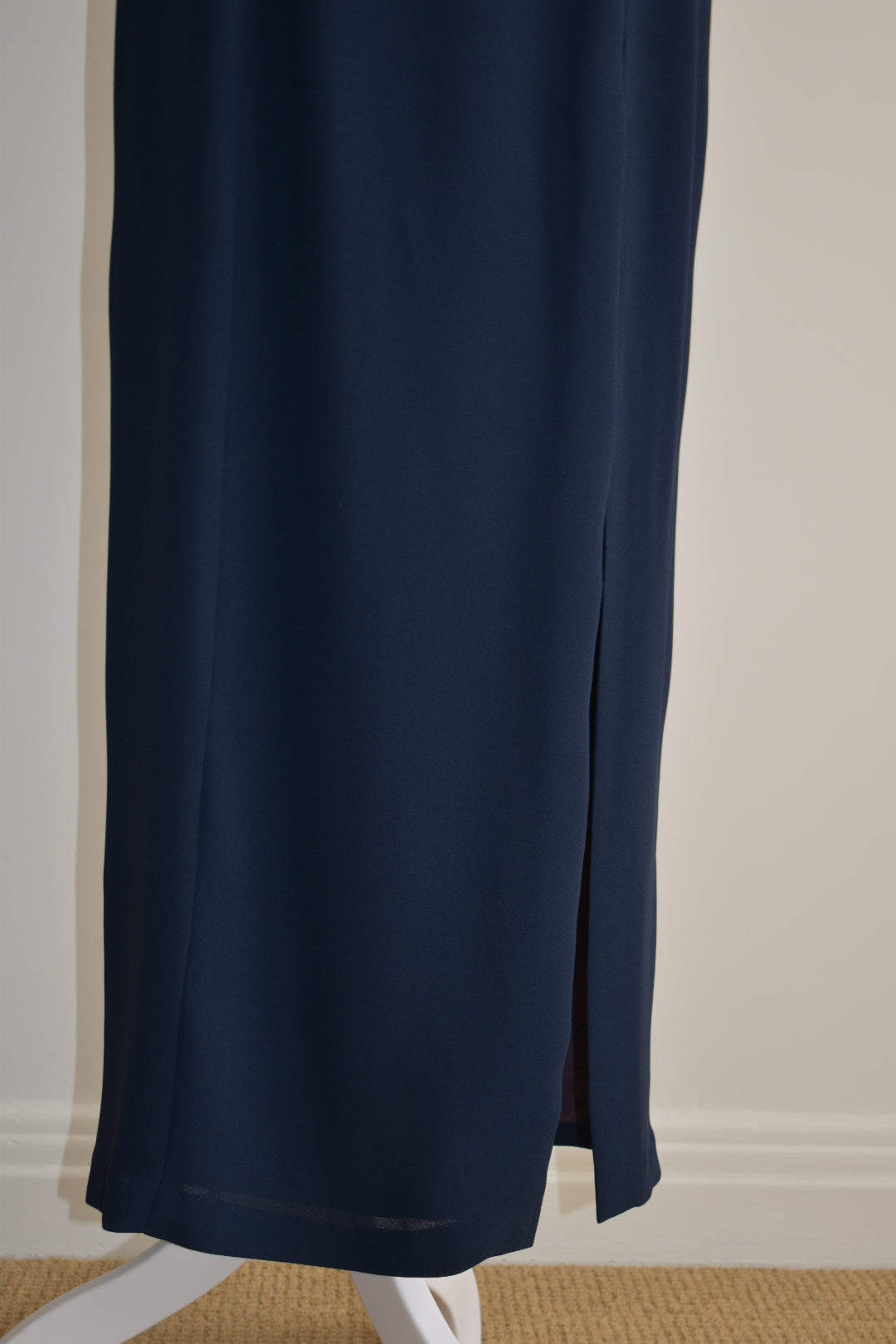 Vintage 1990s Navy Off-Shoulder Bow Gown