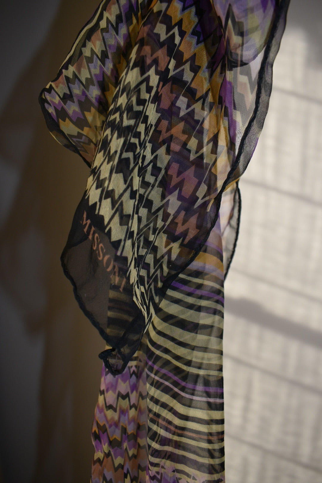 Vintage Missoni Zig Zag Neck Scarf-Tie
