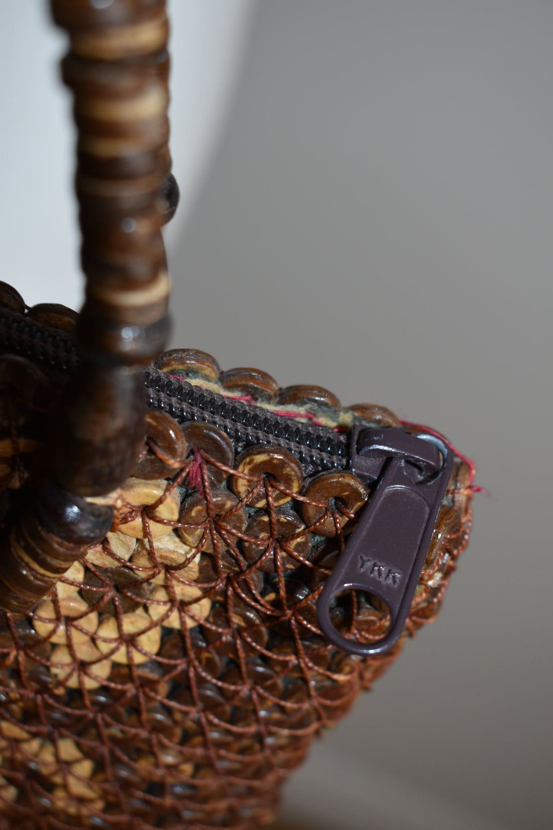 Vintage Y2K Coconut Shell Woven Shoulder Bag