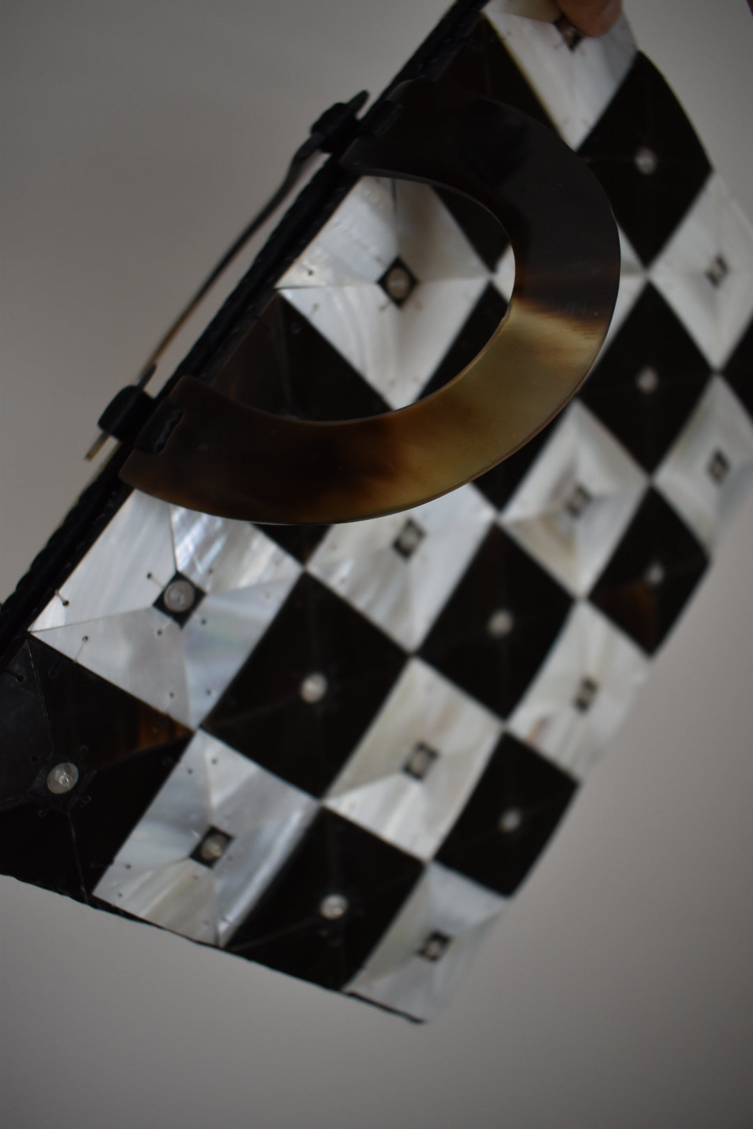 Shell Mosaic Handbag with Horn-Effect Handles