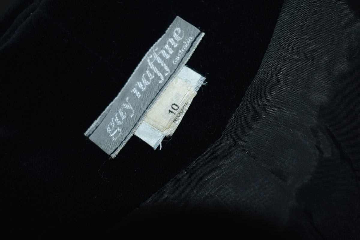 Vintage Late 1970s Black Velvet Bolero Jacket