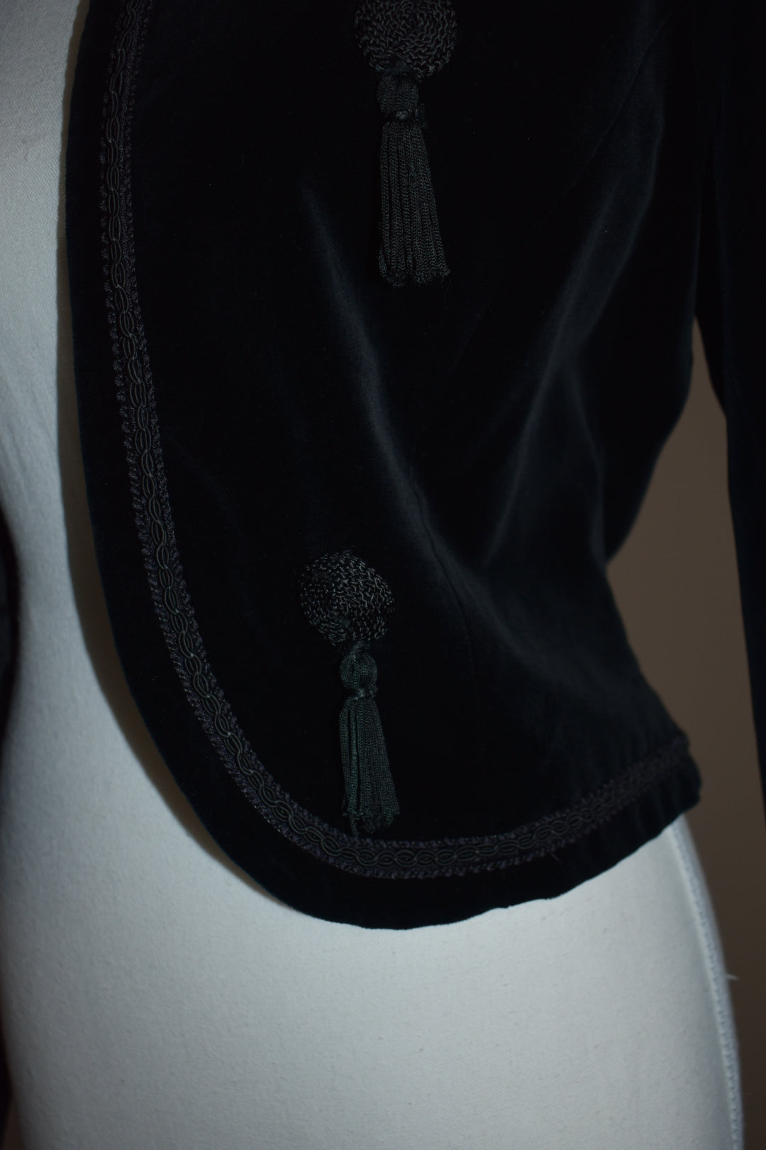 Vintage Late 1970s Black Velvet Bolero Jacket