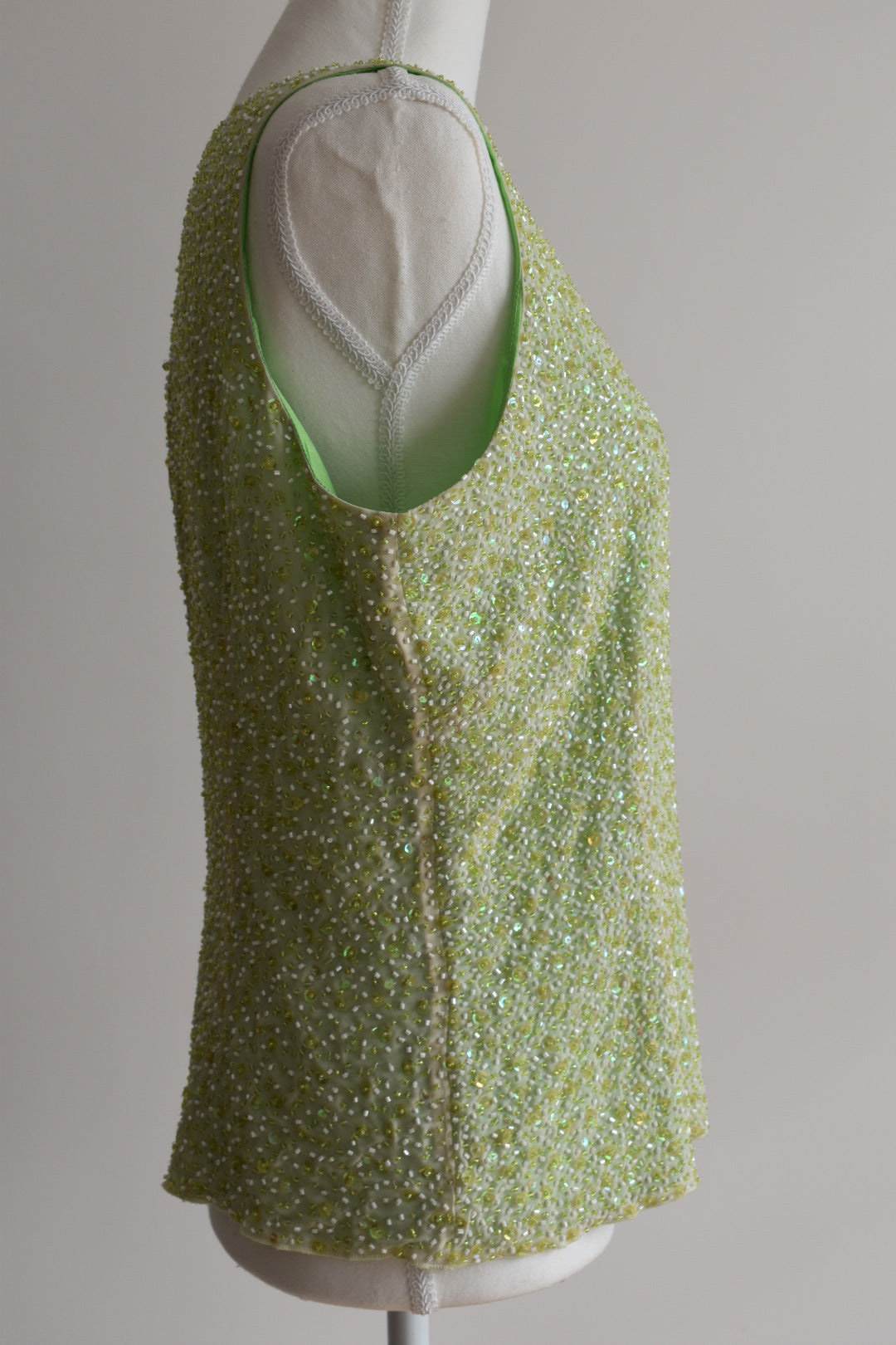 Vintage 2000s Chartreuse Sequin Tank