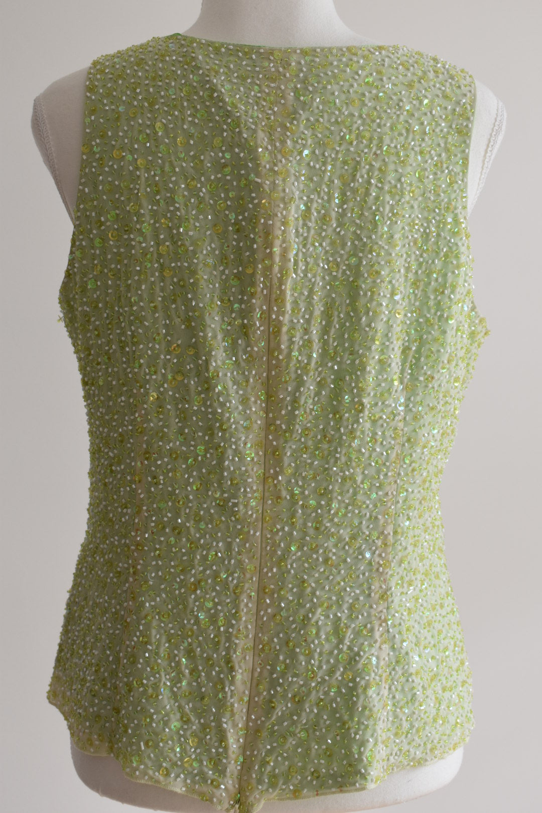 Vintage 2000s Chartreuse Sequin Tank