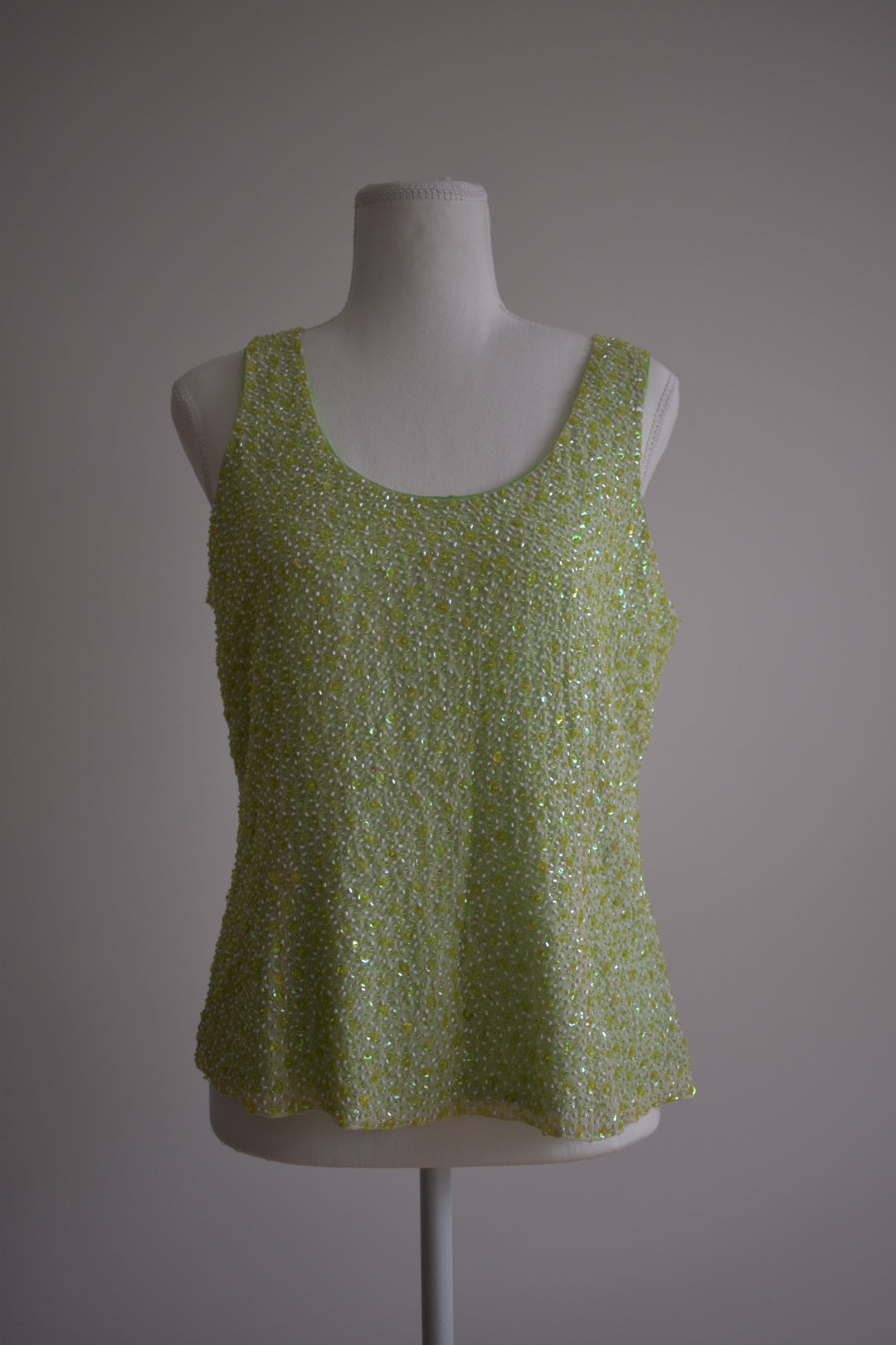 Vintage 2000s Chartreuse Sequin Tank
