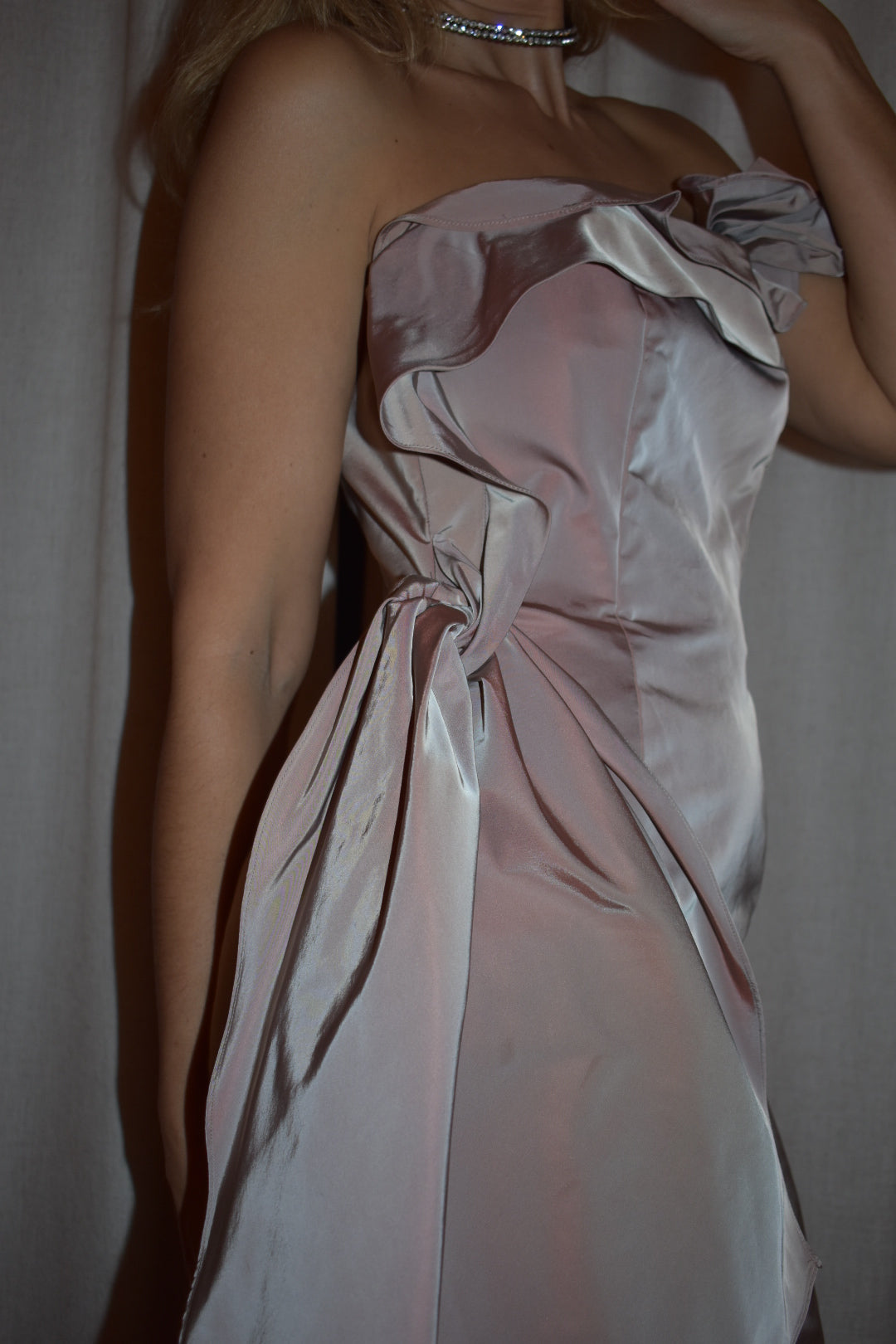 Vintage 2000s George Gross Iridescent Taffeta Gown