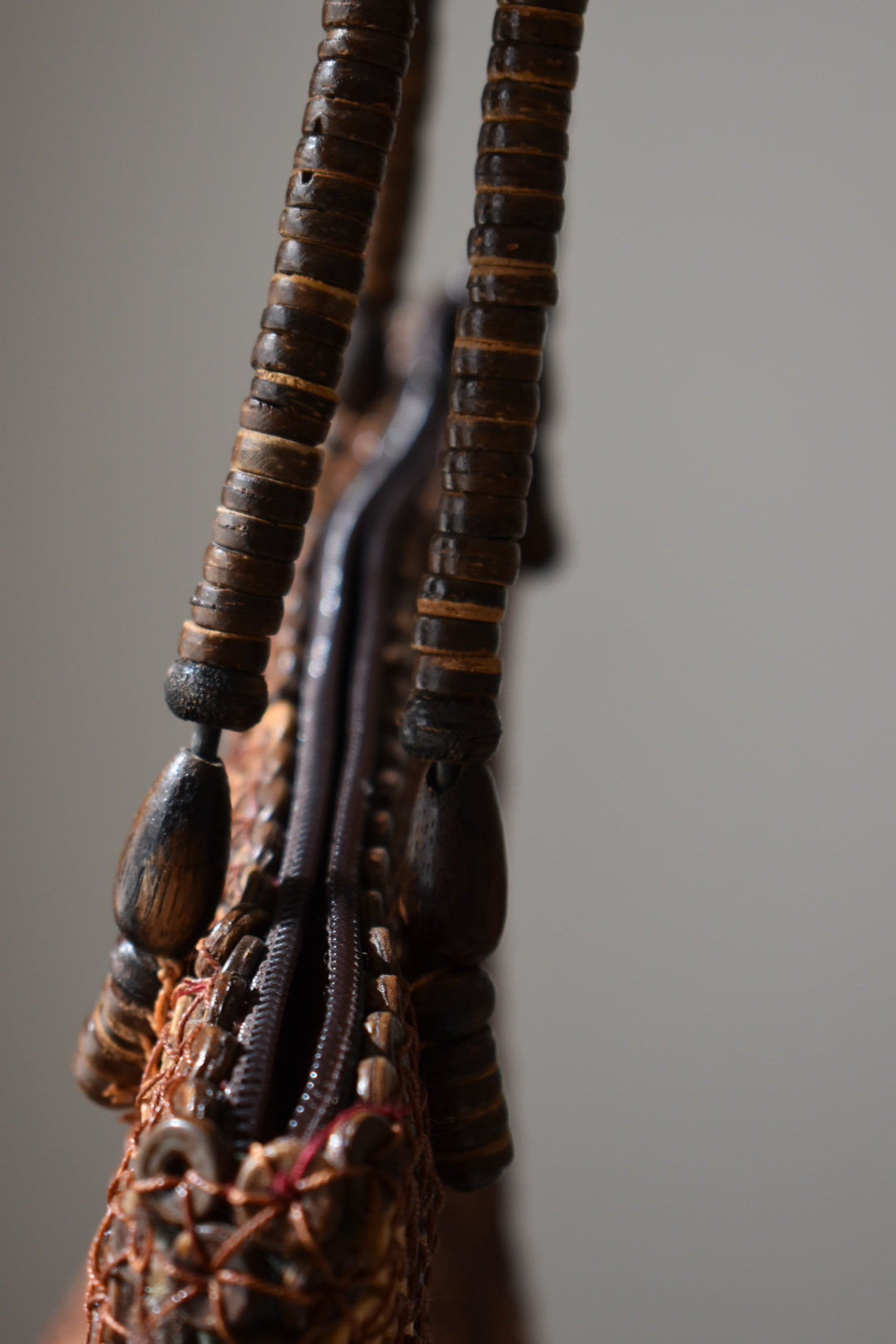 Vintage Y2K Coconut Shell Woven Shoulder Bag