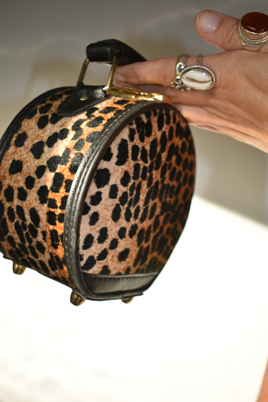 Vintage Leopard Mini Vanity Bag