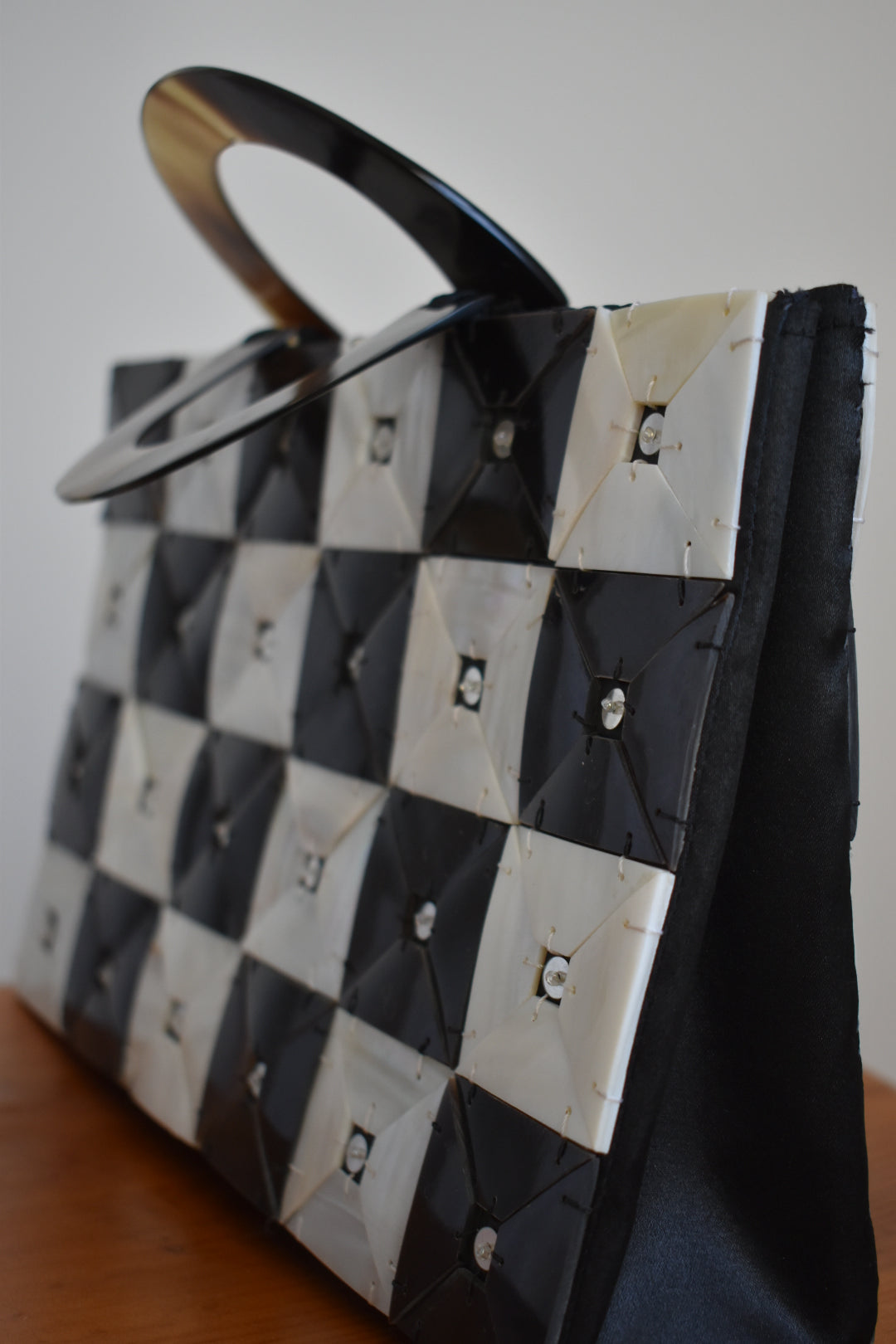 Shell Mosaic Handbag with Horn-Effect Handles