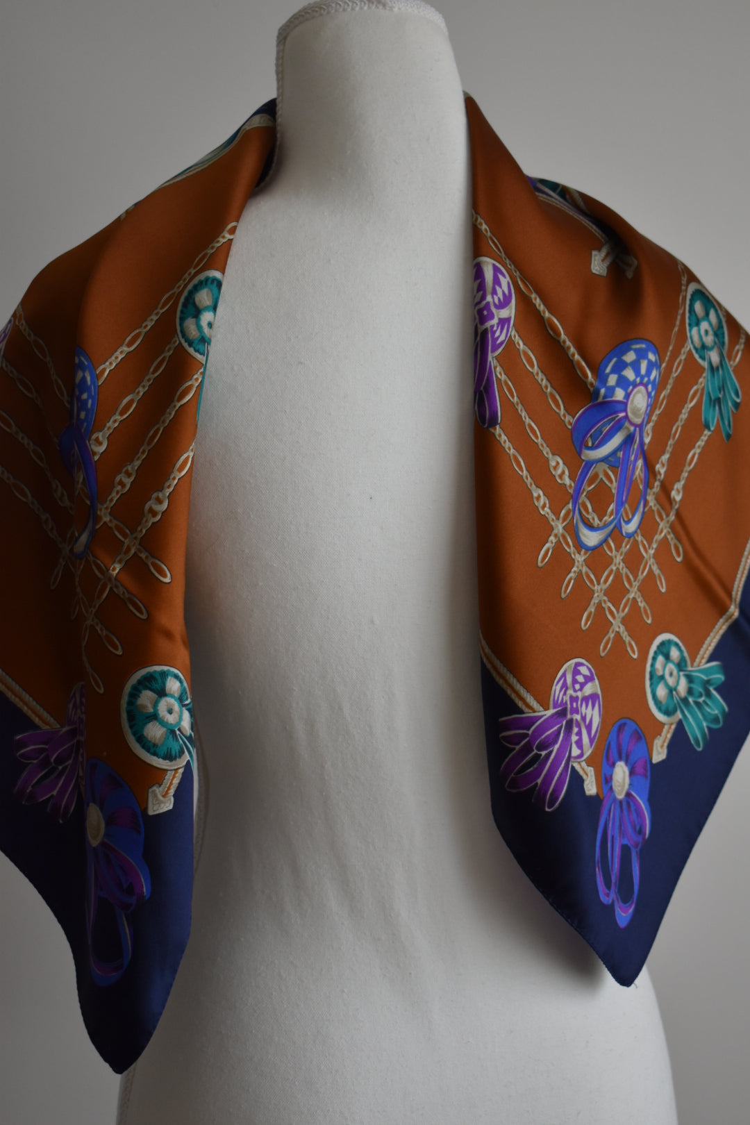 Vintage 1980s Italian Jewel Print Scarf