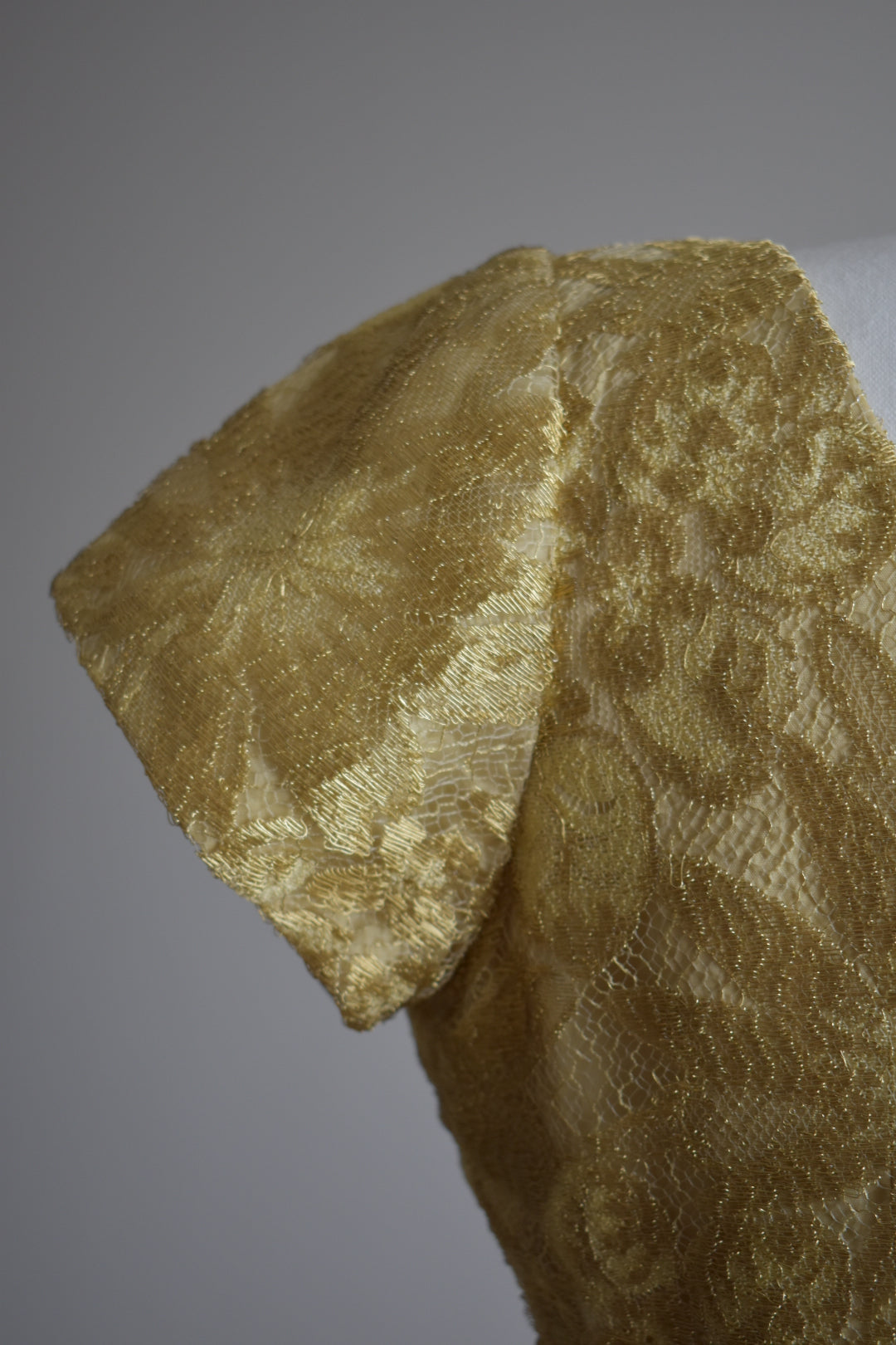 Vintage 1990s Gold Lace Button-Back Top