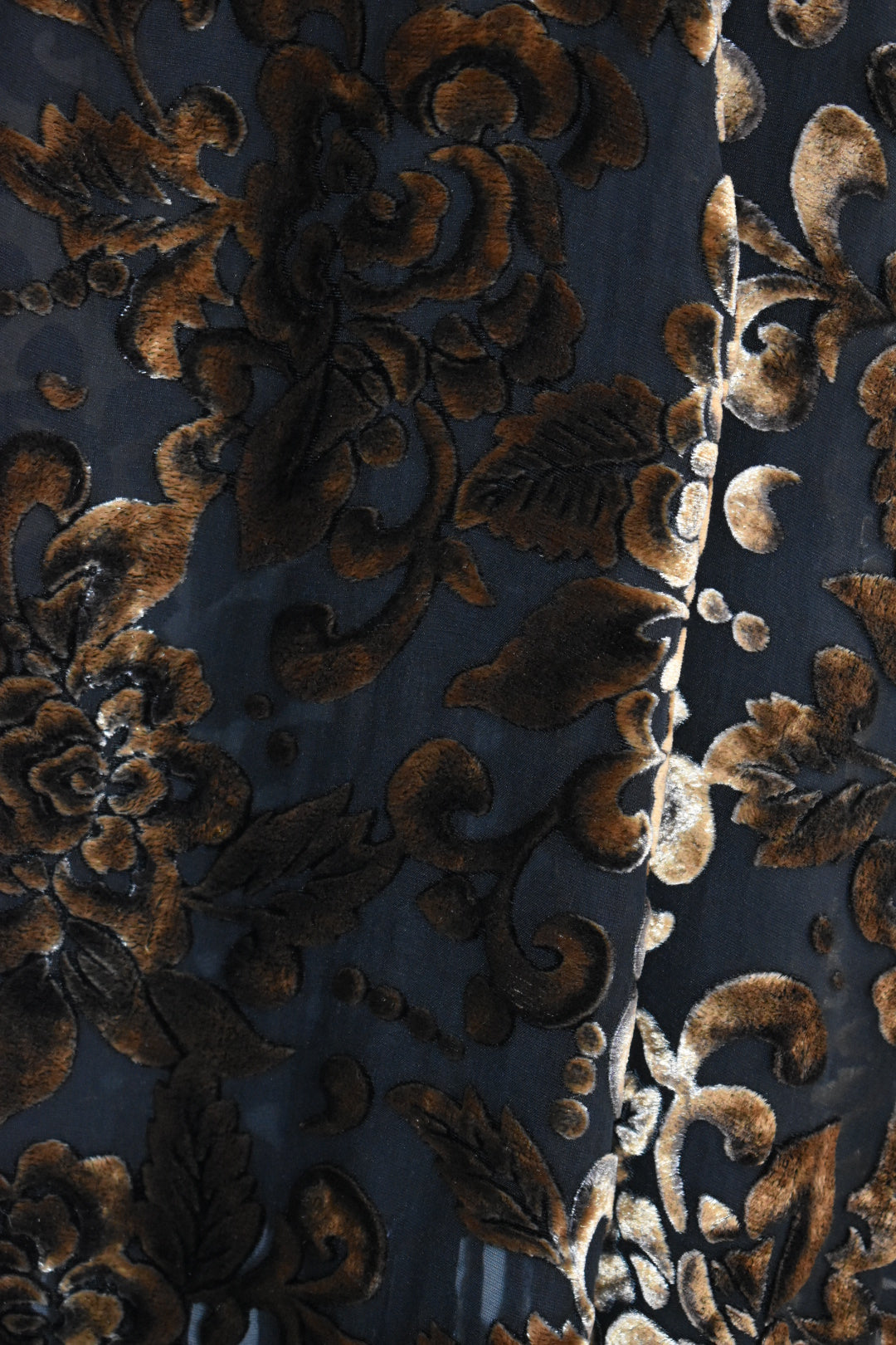 Vintage Burnout Velvet Fringe Evening Scarf