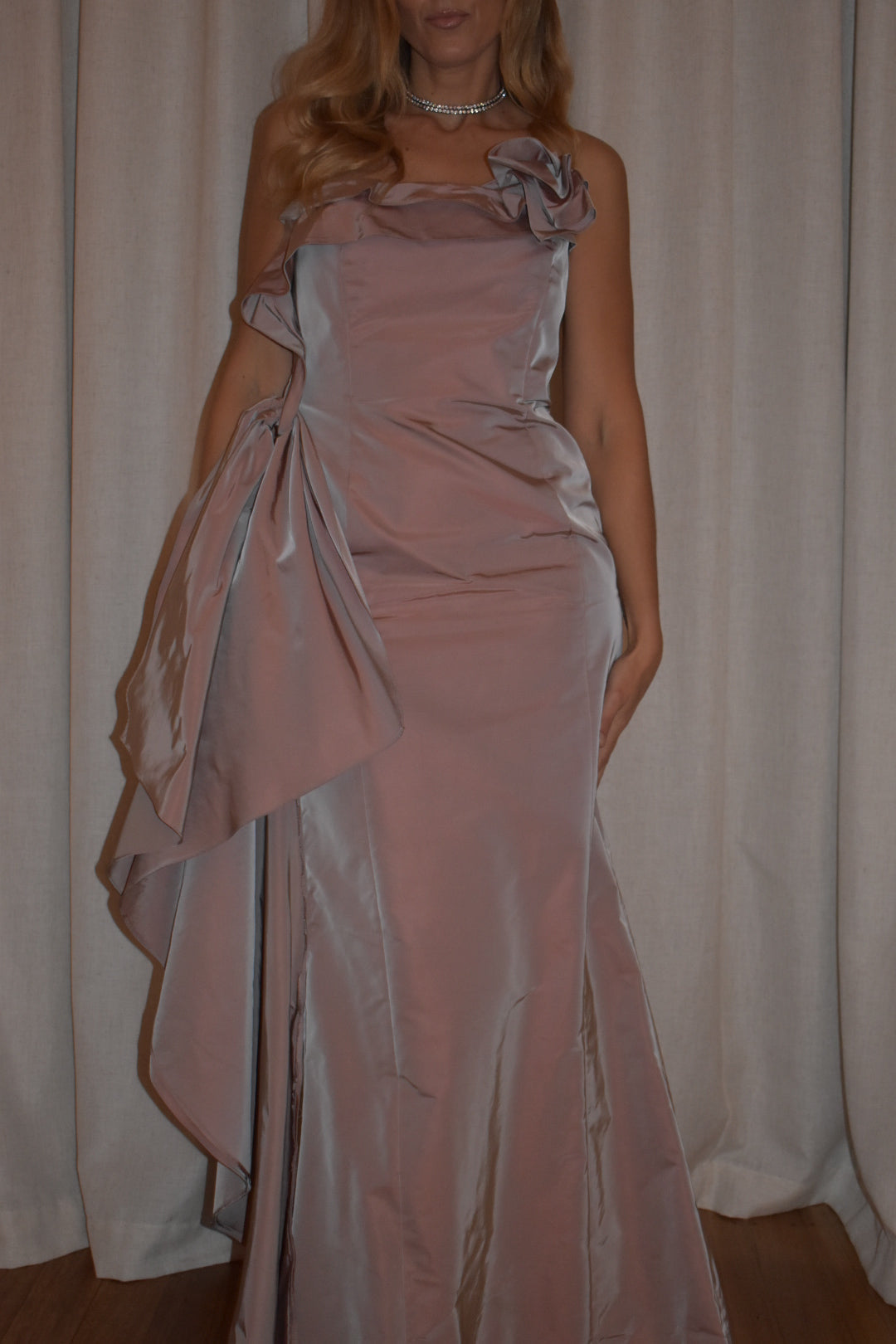 Vintage 2000s George Gross Iridescent Taffeta Gown