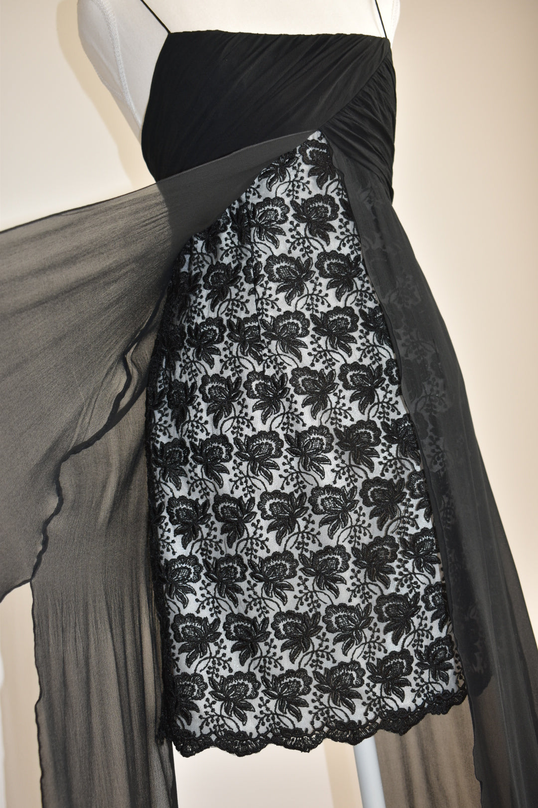 Vintage Y2K Silk and Lace Handkerchief Dress