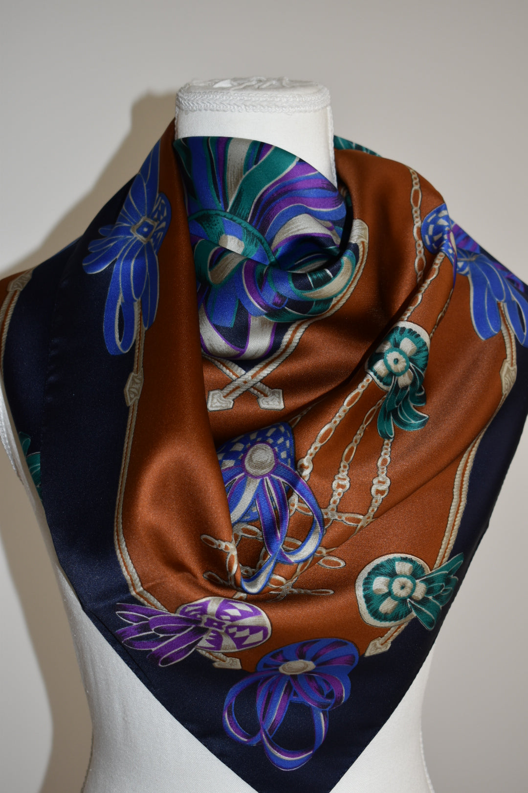 Vintage 1980s Italian Jewel Print Scarf