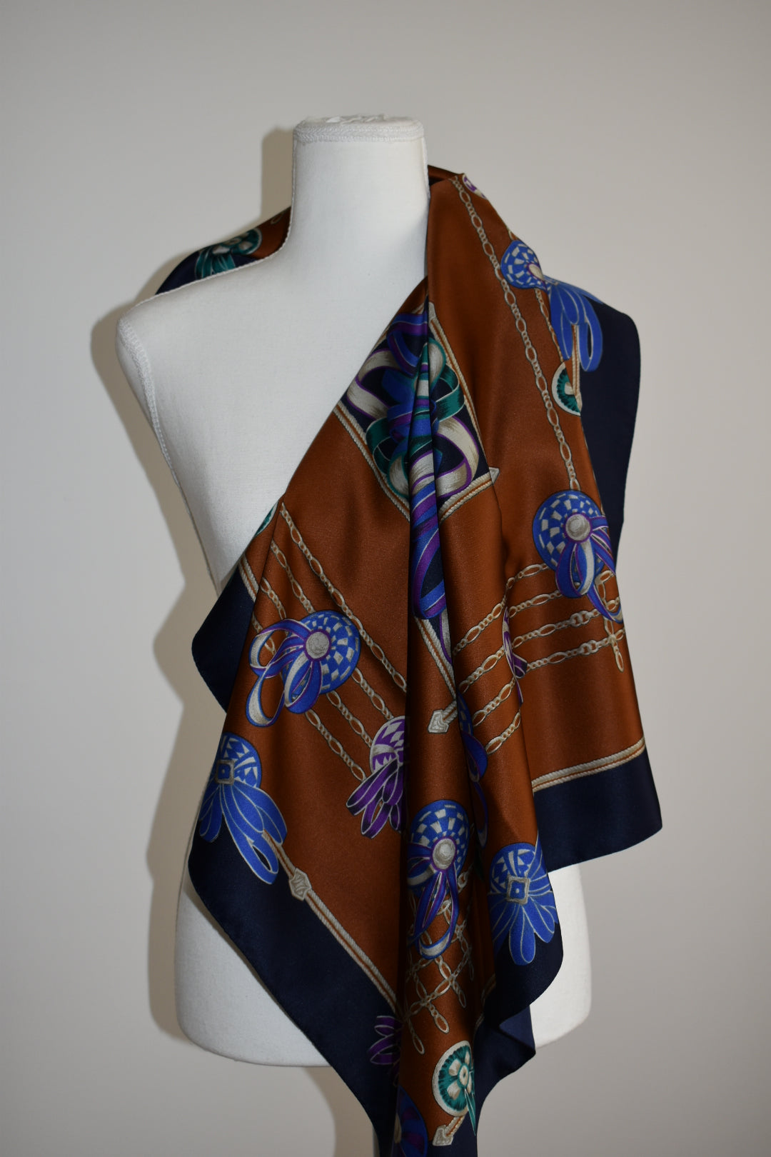 Vintage 1980s Italian Jewel Print Scarf