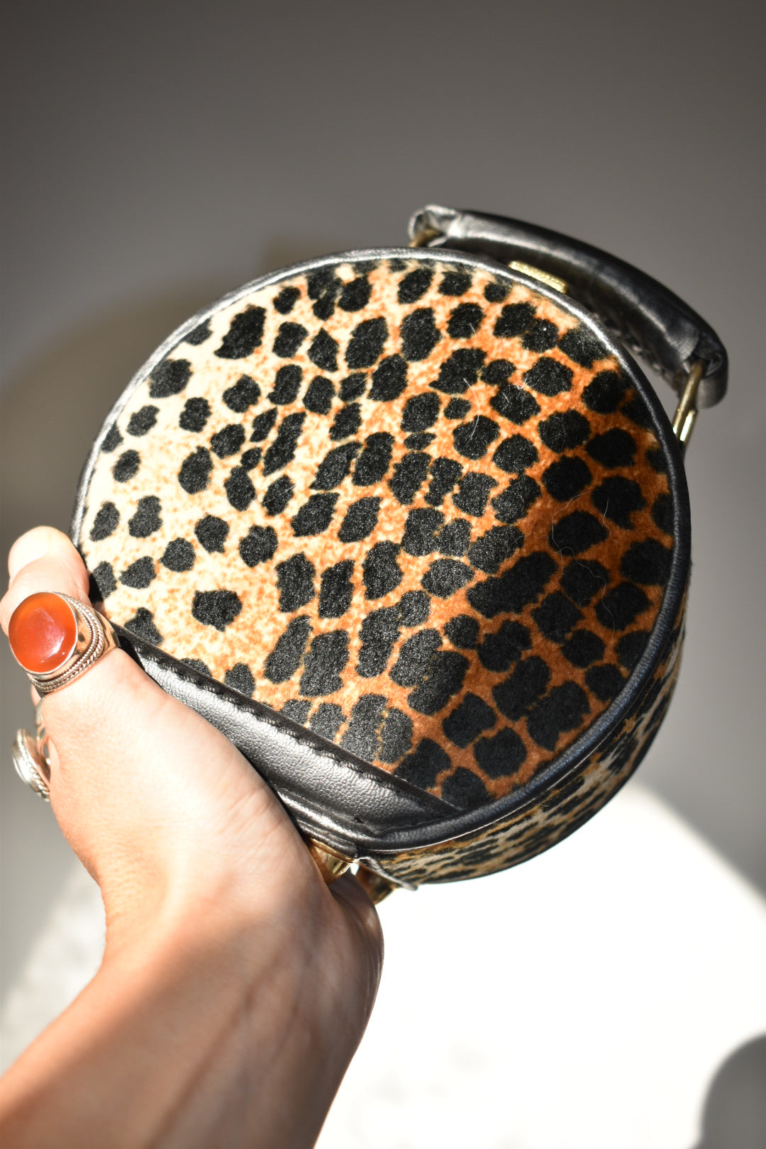 Vintage Leopard Mini Vanity Bag