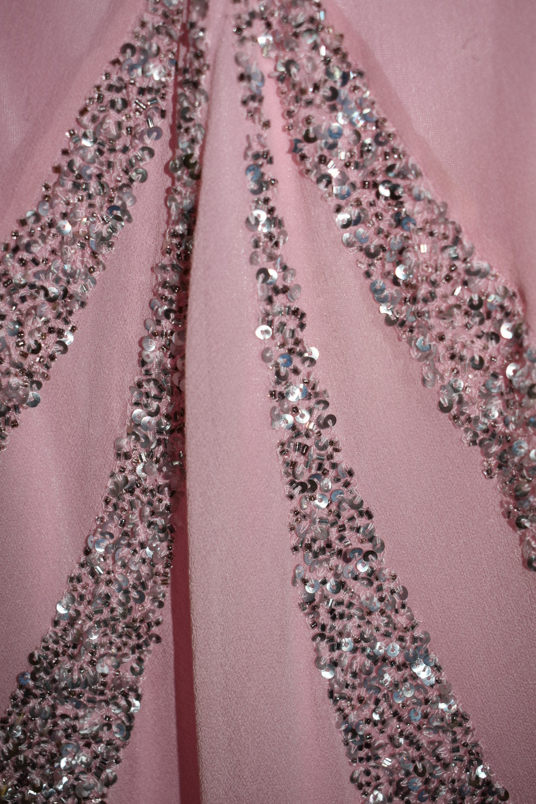 Vintage 2000s Candy Pink Silk Dress with Sequin Detail
