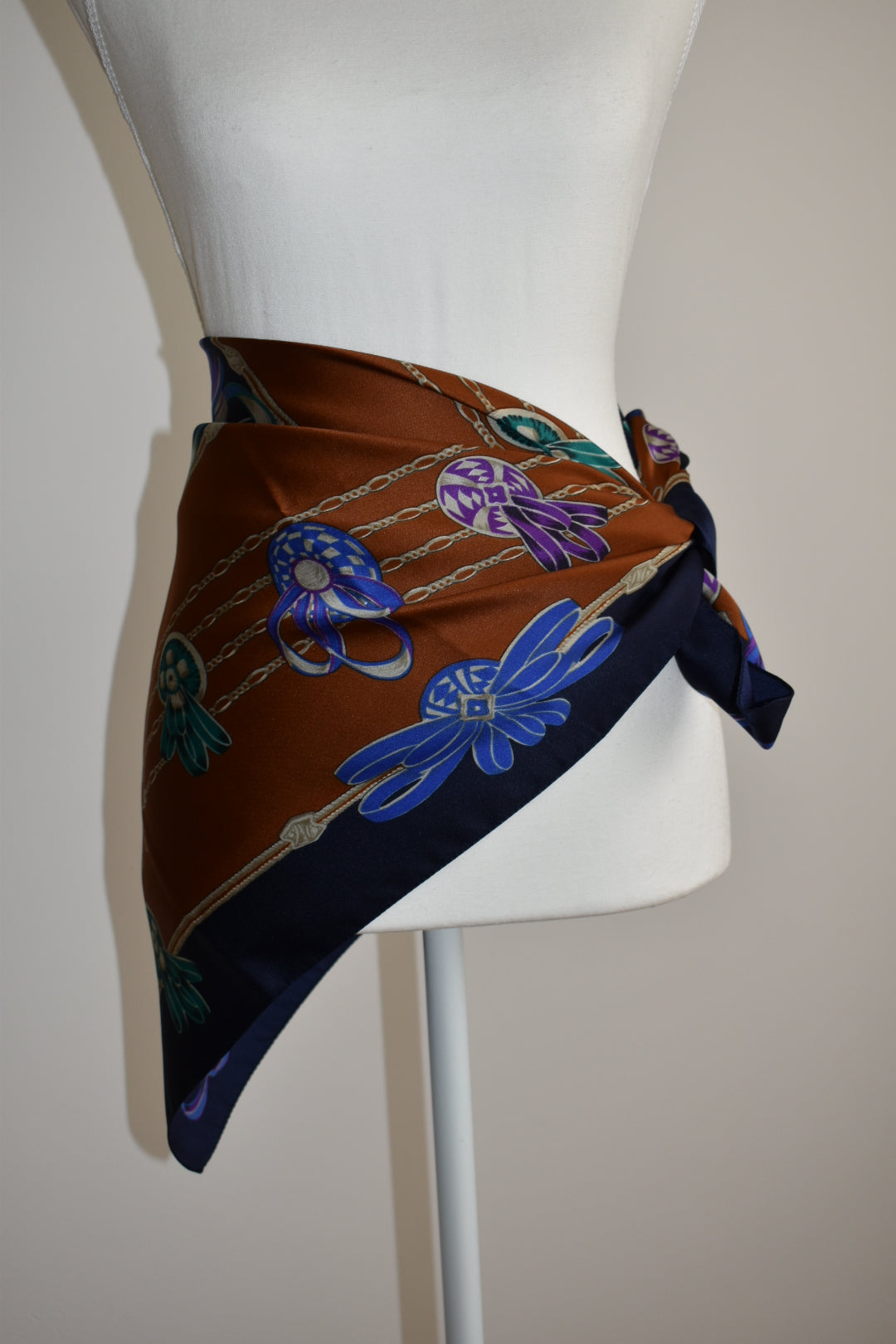 Vintage 1980s Italian Jewel Print Scarf
