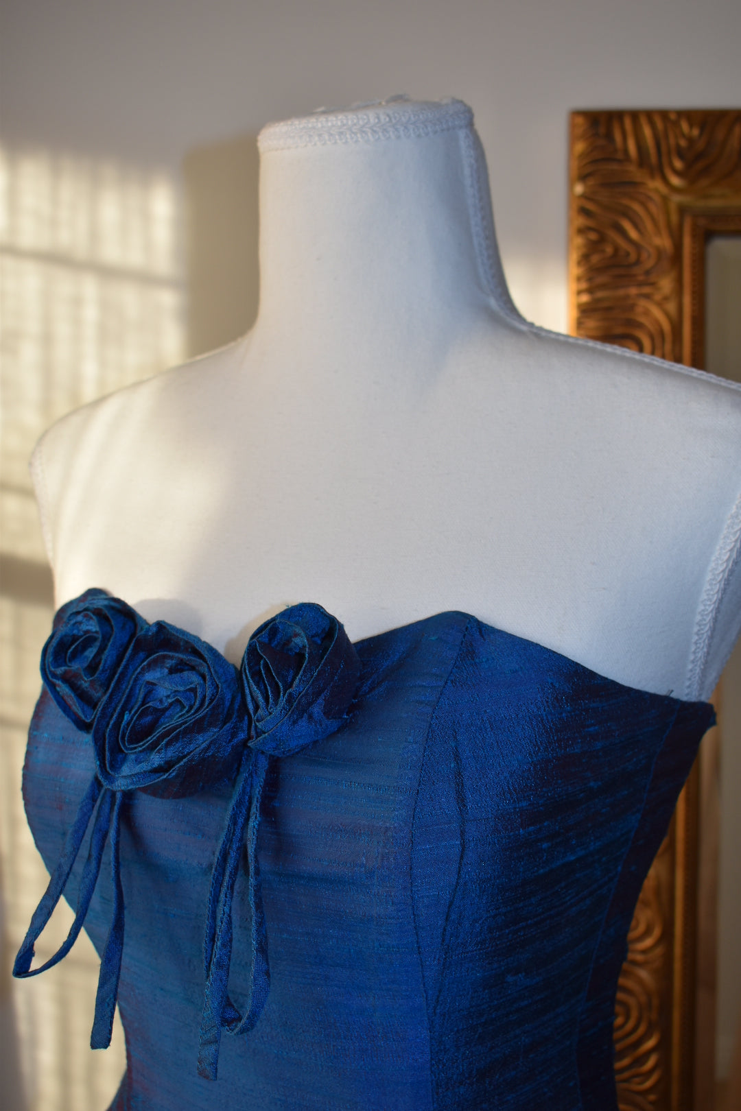 Vintage Ruth Tarvydas Y2K Sapphire Raw Silk Two-Piece Set