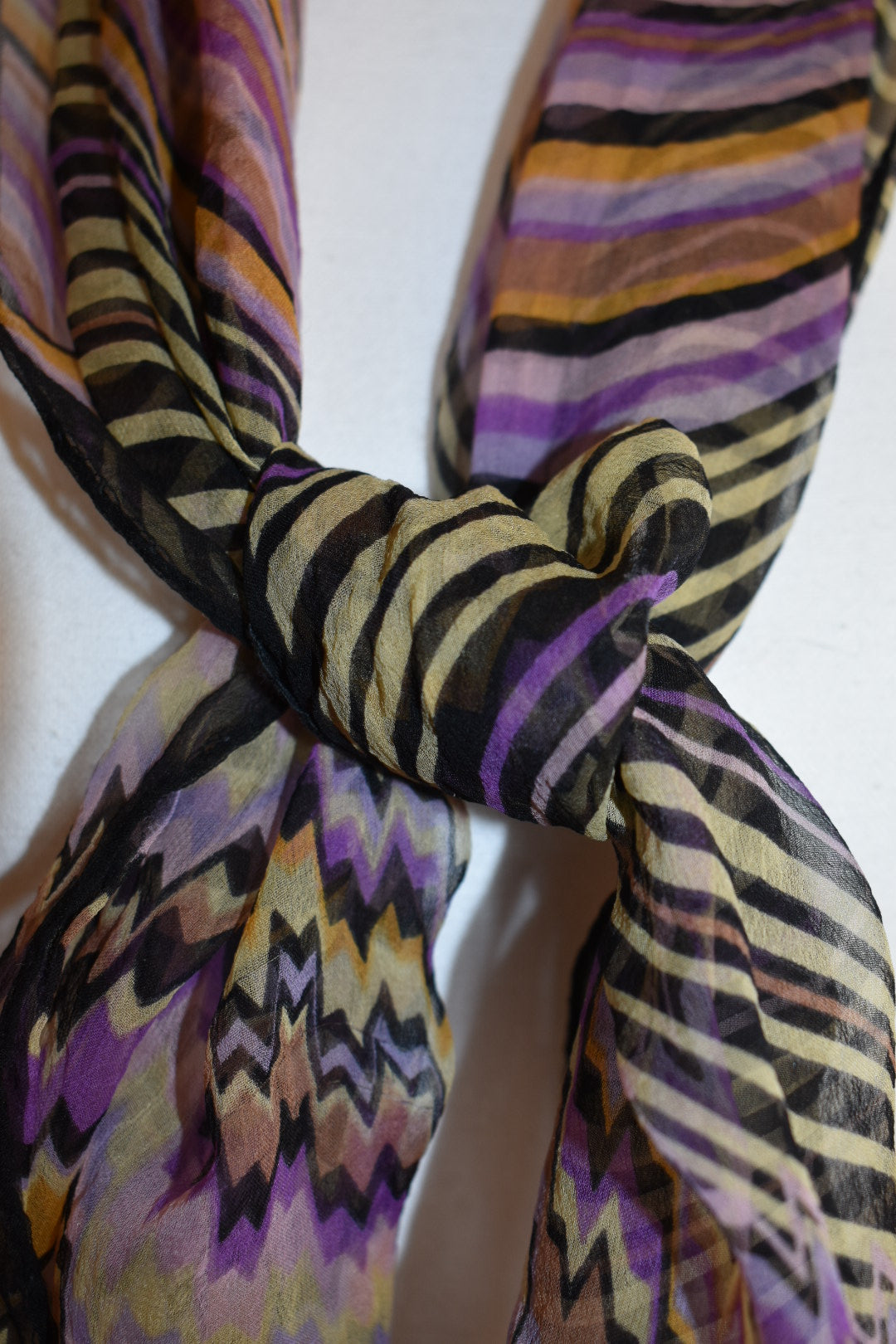 Vintage Missoni Zig Zag Neck Scarf-Tie