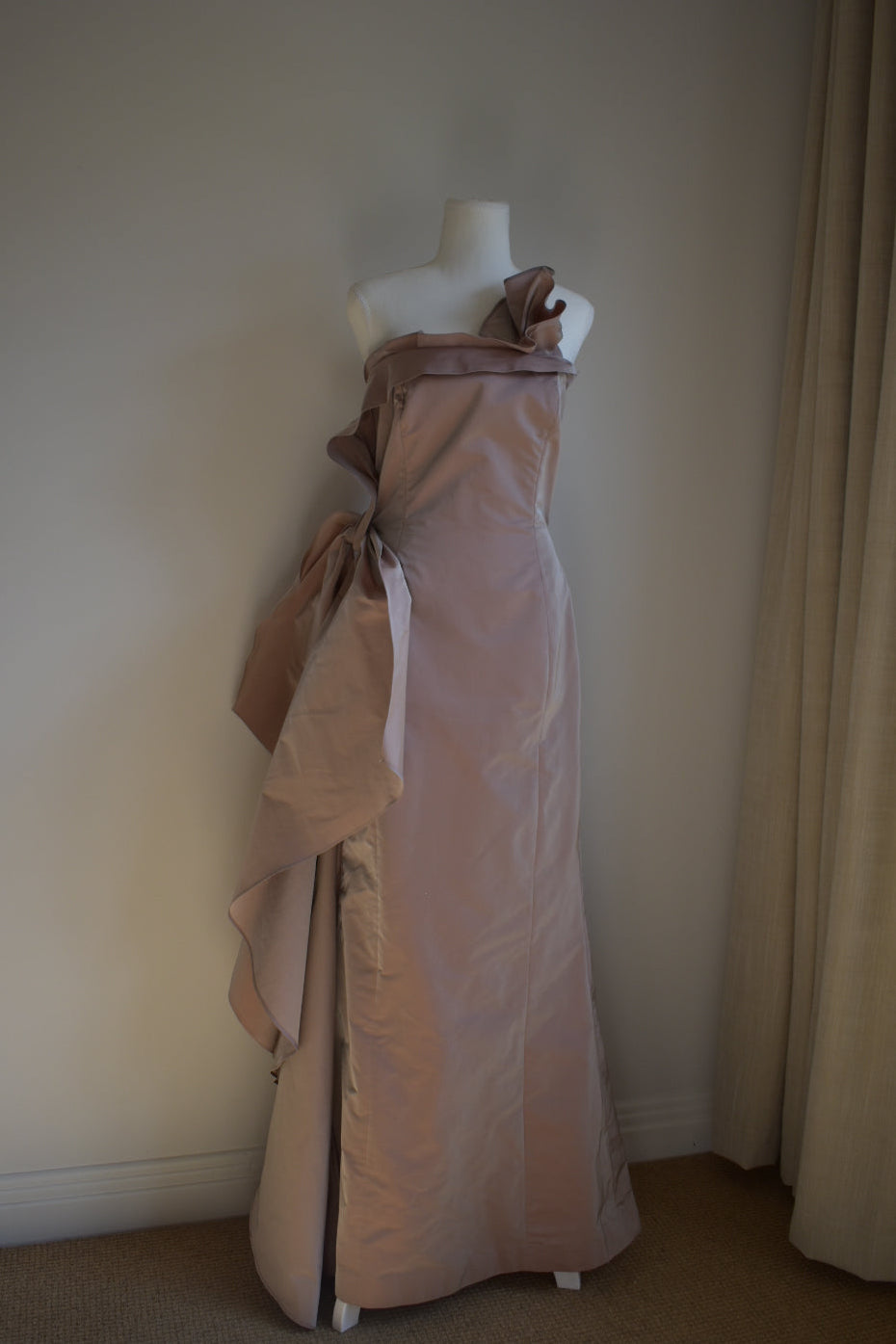 Vintage 2000s George Gross Iridescent Taffeta Gown