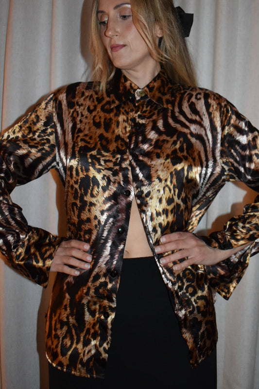 Vintage 1990s Mixed Animal Print Shirt