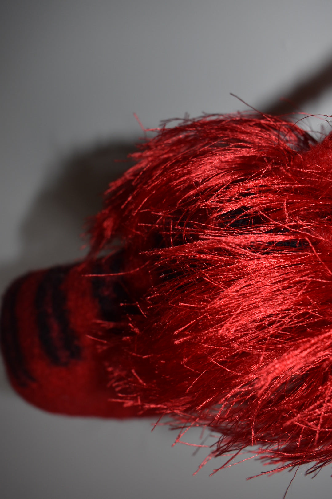 Vintage Y2K Red Felted Wool Fringe Bucket Bag