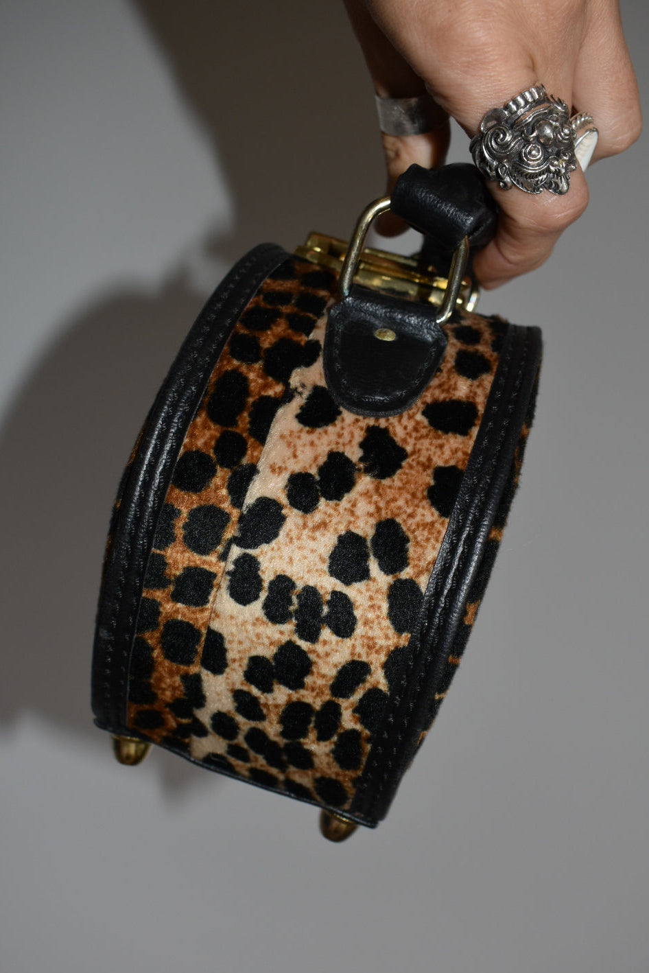 Vintage Leopard Mini Vanity Bag