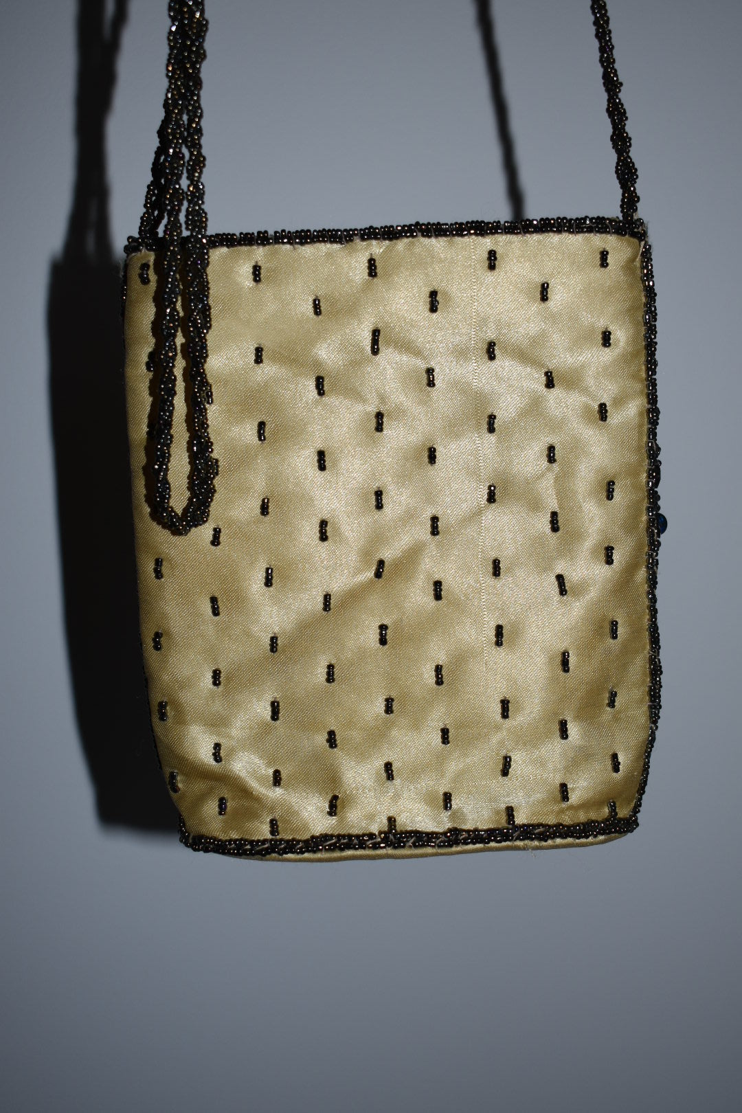 Vintage 1990s Beaded Floral Evening Bag